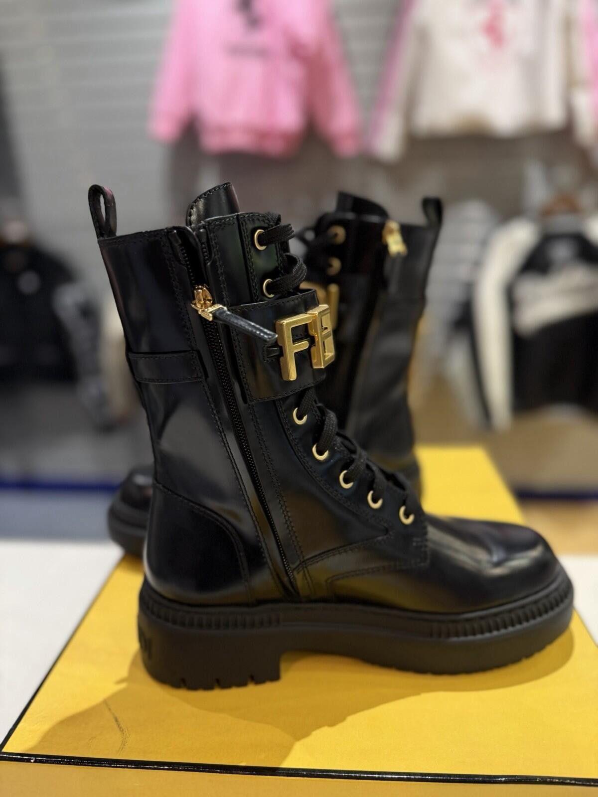 Fendi FENDI Fendigraphy Graphy Biker Combat Boots $1590 39EU/9US Size US 9 / IT 39 - 7 Thumbnail