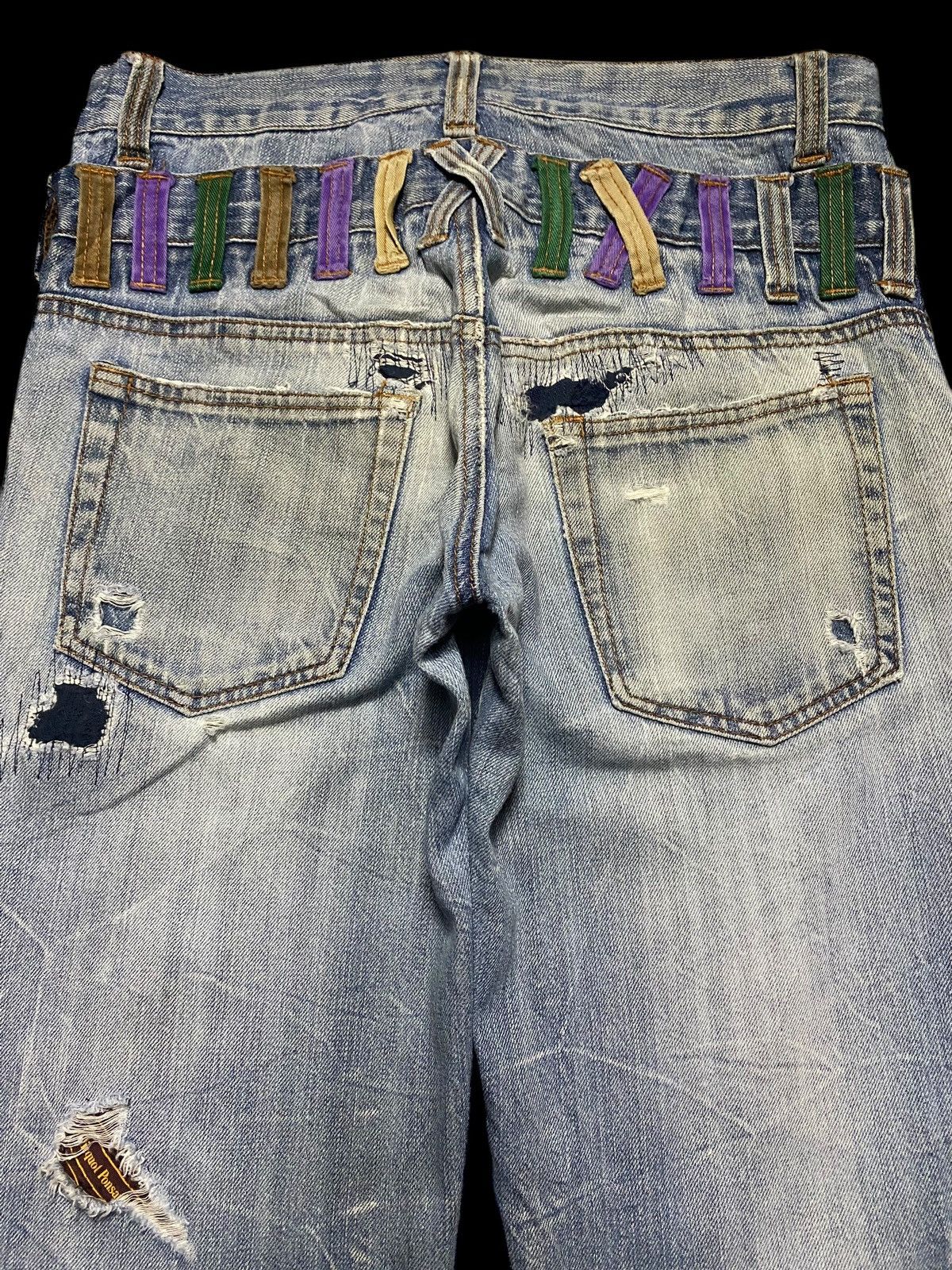Japanese Brand Japanese Brand Nylaus Thunder Double Waist Trash Loose Jeans Size US 30 / EU 46 - 4 Thumbnail