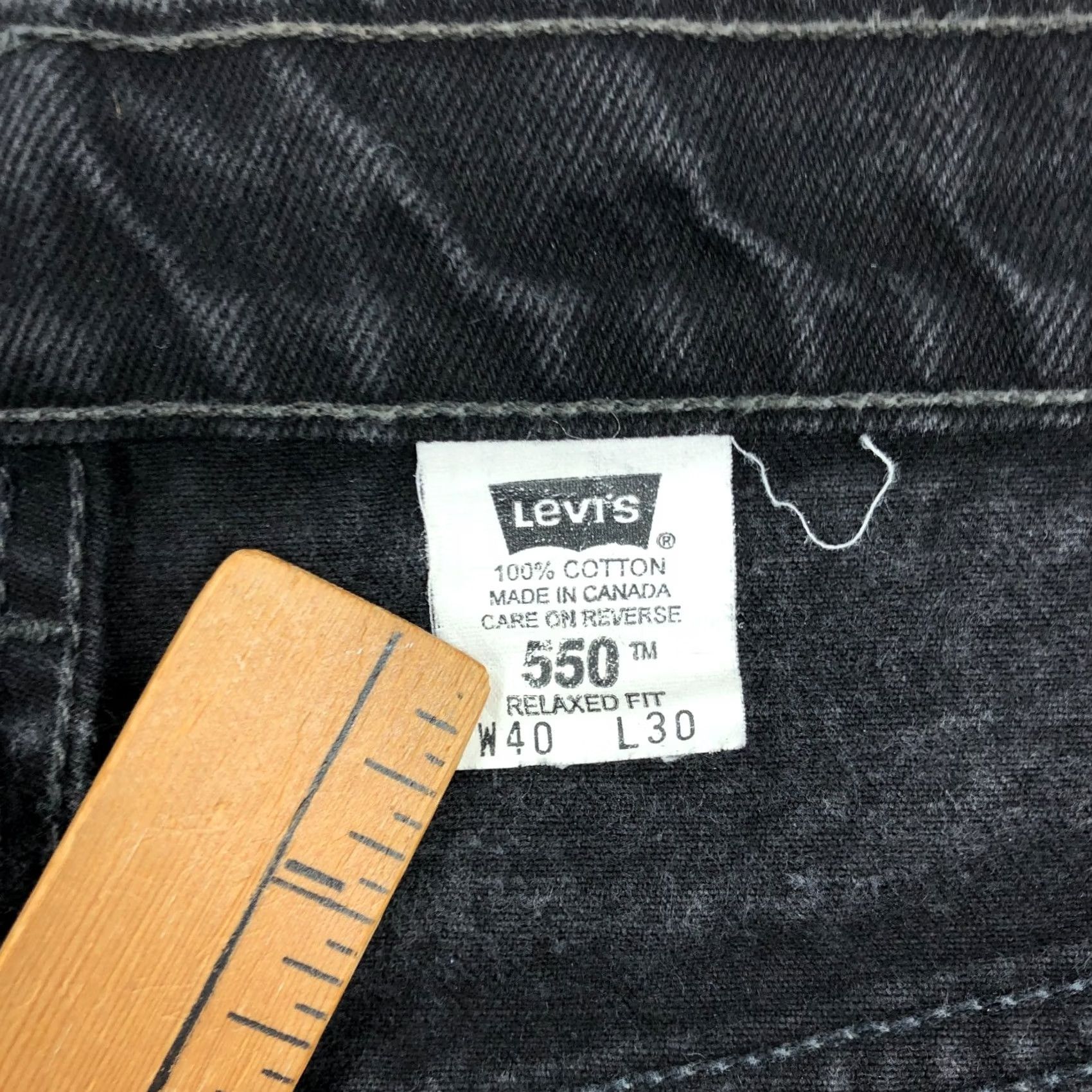 Levi's VINTAGE Levi's 550 Jeans Mens 40x30 Black Denim Pants Straight 5-Pocket Regular Waist 40in Dark Denim Grunge USA Mens Size US 40 / EU 56 - 6 Thumbnail