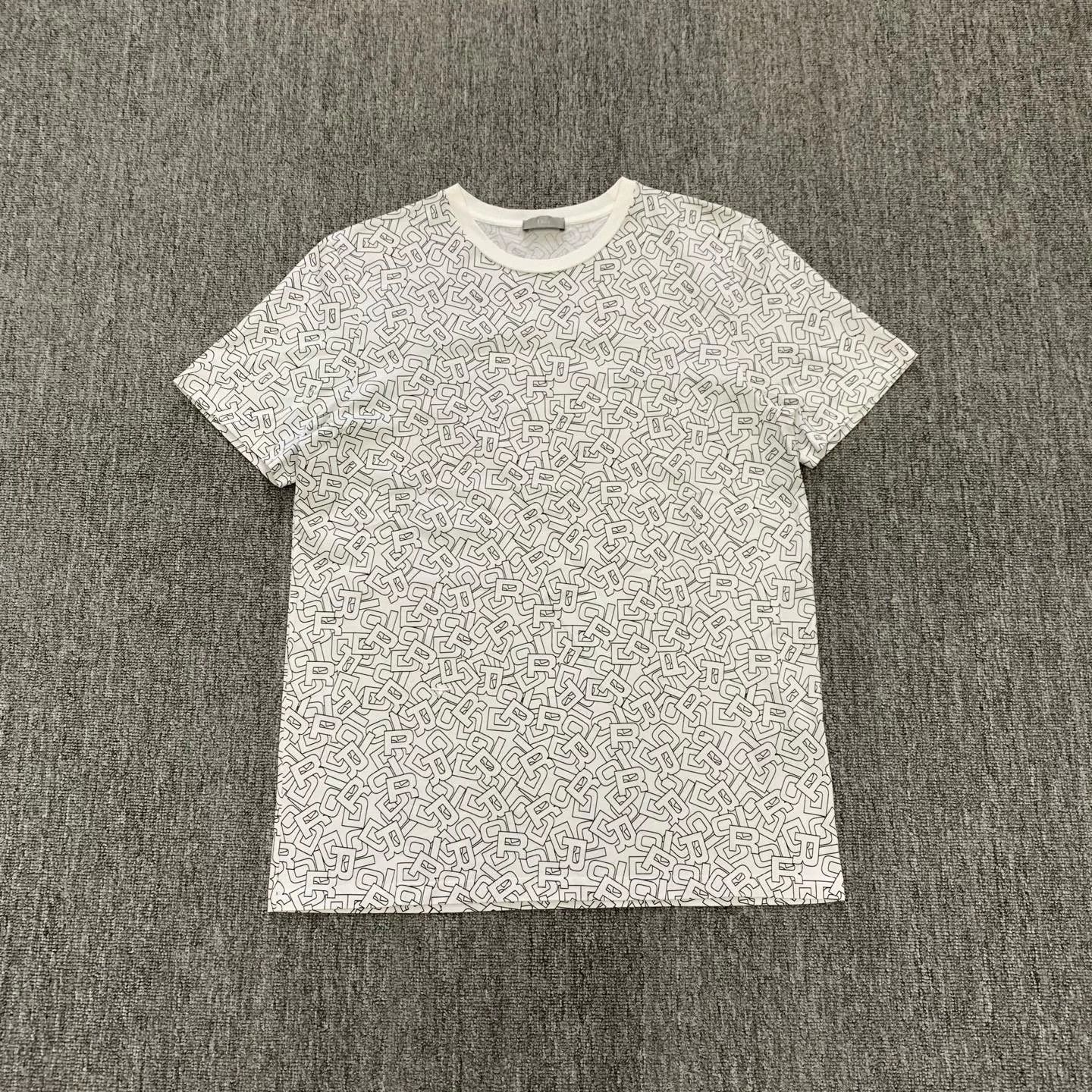 Dior White Short-Sleeve Patterned T-Shirt Size US L / EU 52-54 / 3 - 1 Thumbnail