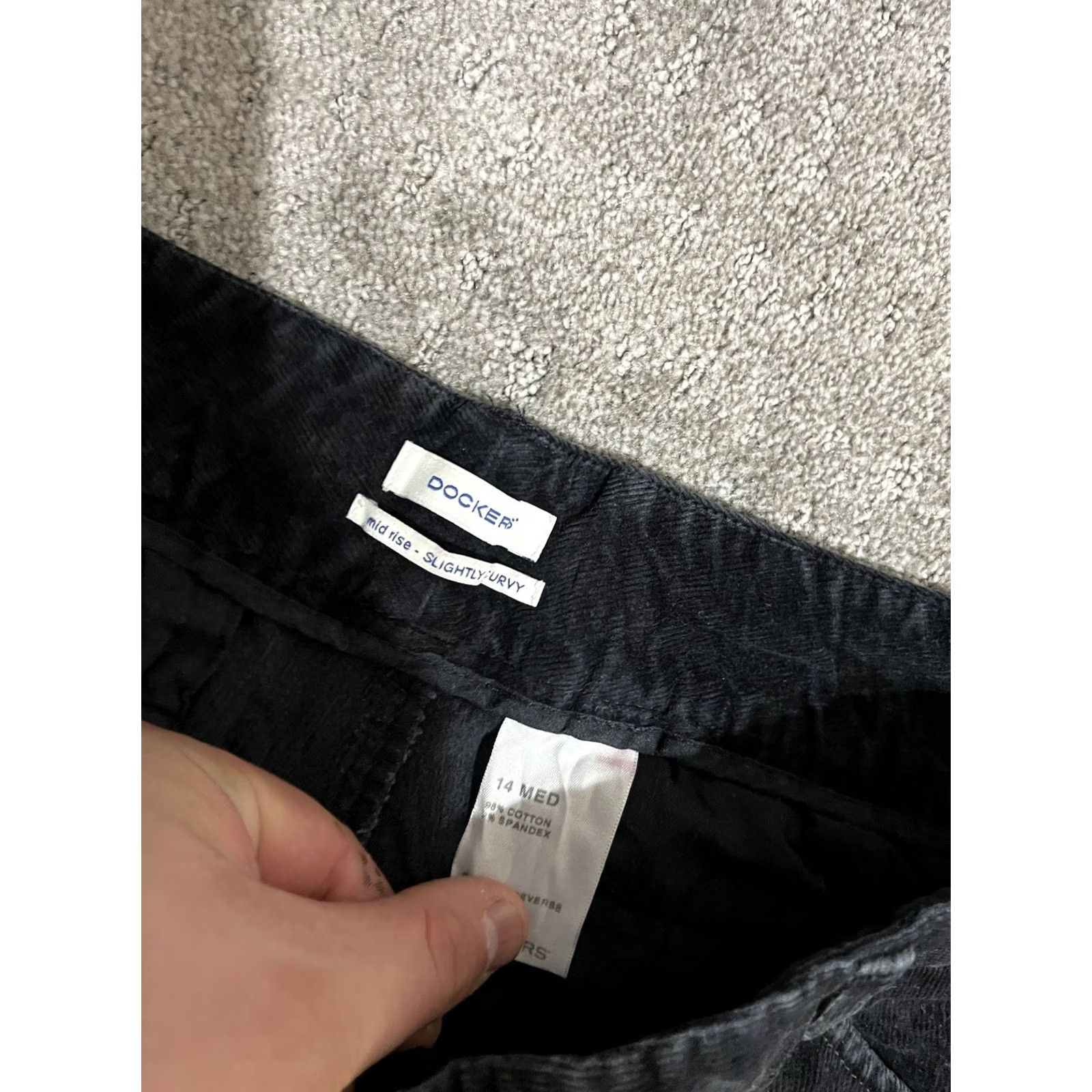 Dockers Dockers Pants Womens 14 Black Cotton Corduroy Bootcut Pockets Capsule Stylish Size 36" / US 14 / IT 50 - 3 Thumbnail