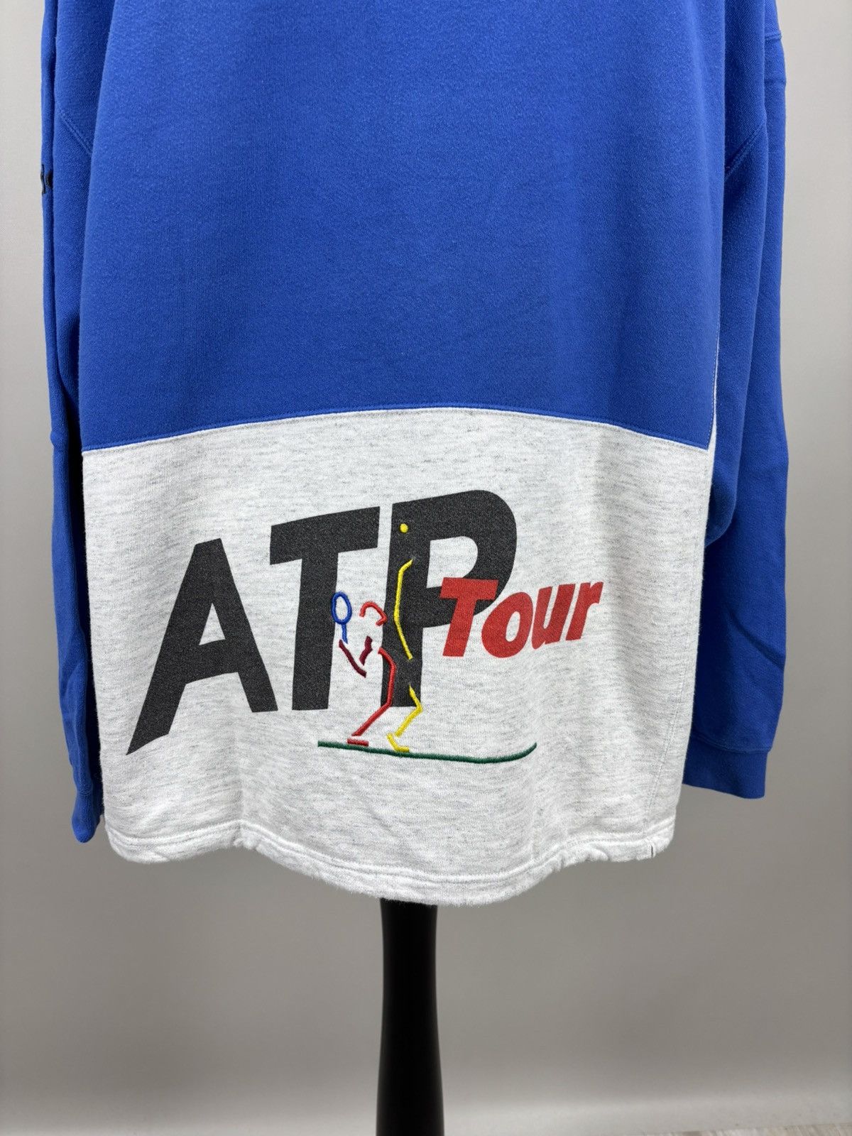 Mens vintage sweatshirt Adidas ATP Tour Size L Color Blue