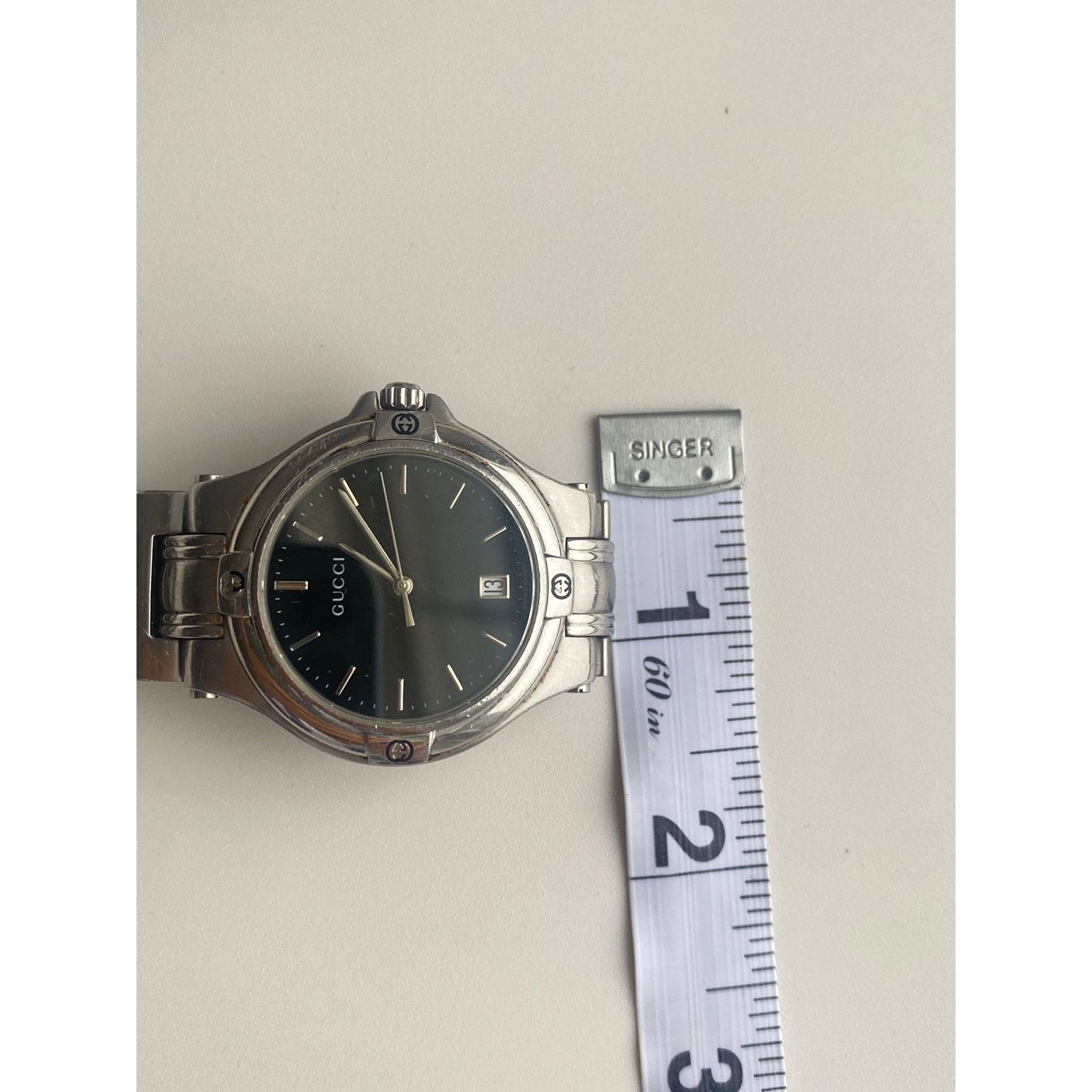 Gucci Gucci Authentic Stainless Steel Watch with Black Dial Size ONE SIZE - 8 Thumbnail