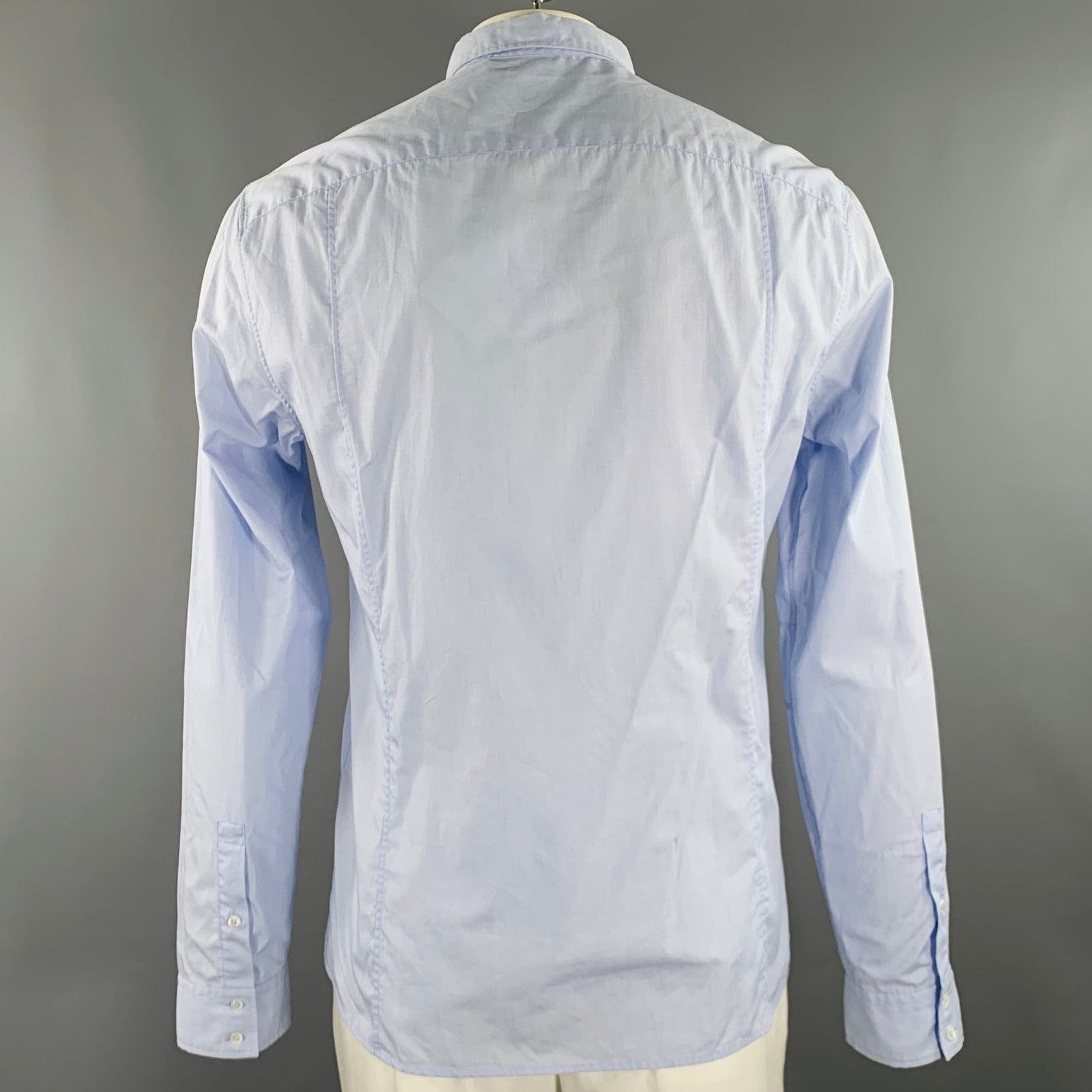 Balmain Size L Blue Light Blue Embroidery Cotton Long Sleeve Shirt Size US L / EU 52-54 / 3 - 4 Thumbnail