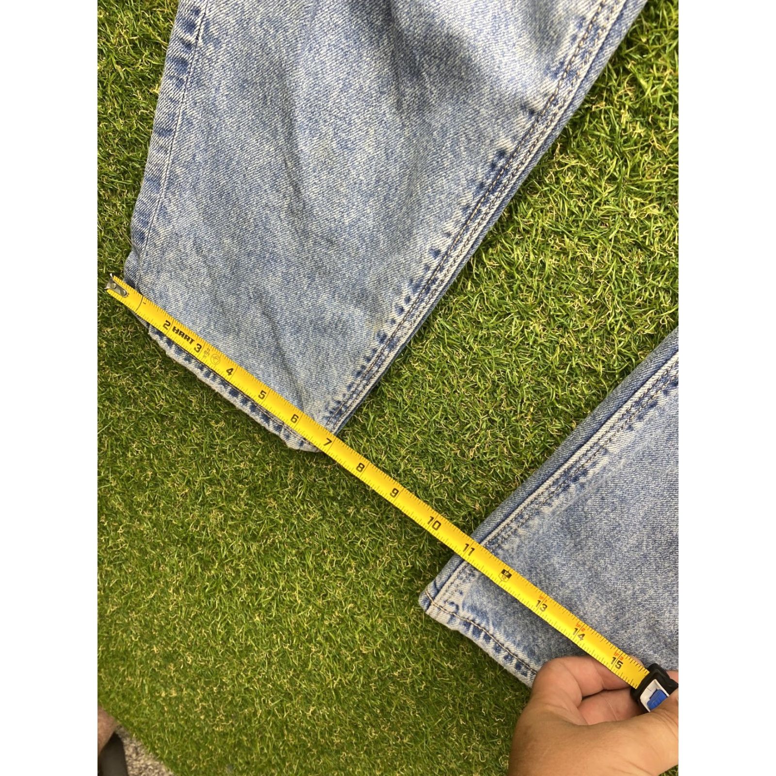 Vintage American Eagle Jeans Womens 12 Blue Distressed Ripped High Rise Denim Mom Size 34" / US 12 / IT 48 - 7 Thumbnail