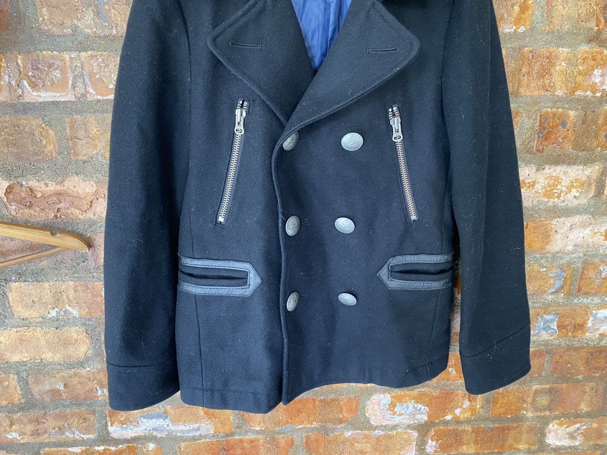 5351 POUR LES HOMMES 2000s 291295= Homme Leather trim zipper wool jacket Size US M / EU 48-50 / 2 - 4 Thumbnail