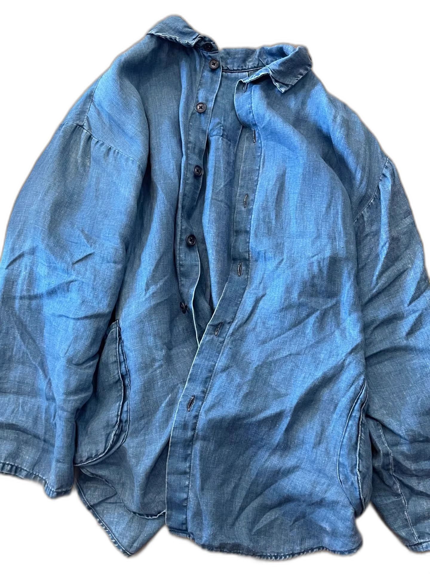Porter Classic Porter Classic Indigo Linen Shirt Size US M / EU 48-50 / 2 - 1 Thumbnail