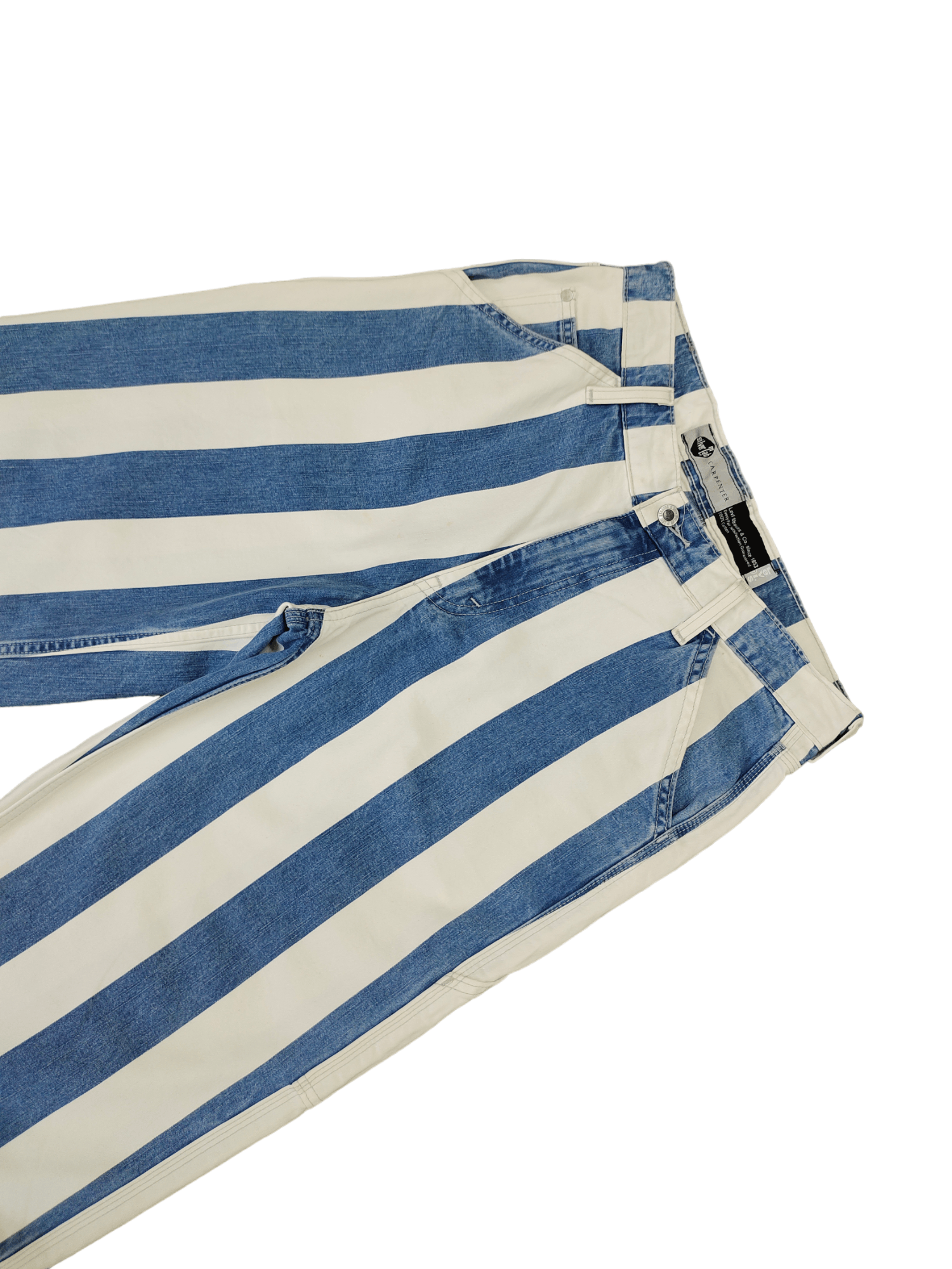Levi's Vintage Clothing Baggy Jeans Levis Silver Tab Prisoner Striped Carpenter 3Q Size US 31 - 14 Thumbnail