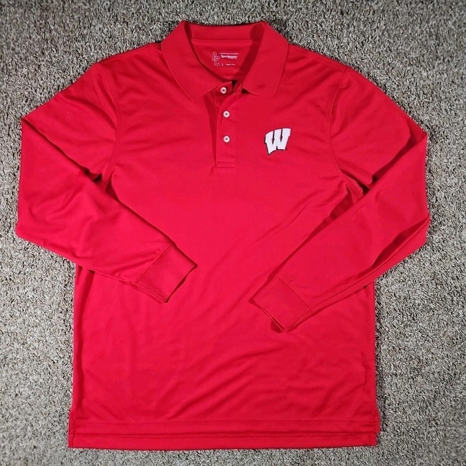 Other American Classic Sportswear L Long Sleeve WI Badgers Polo Size US L / EU 52-54 / 3 - 1 Thumbnail