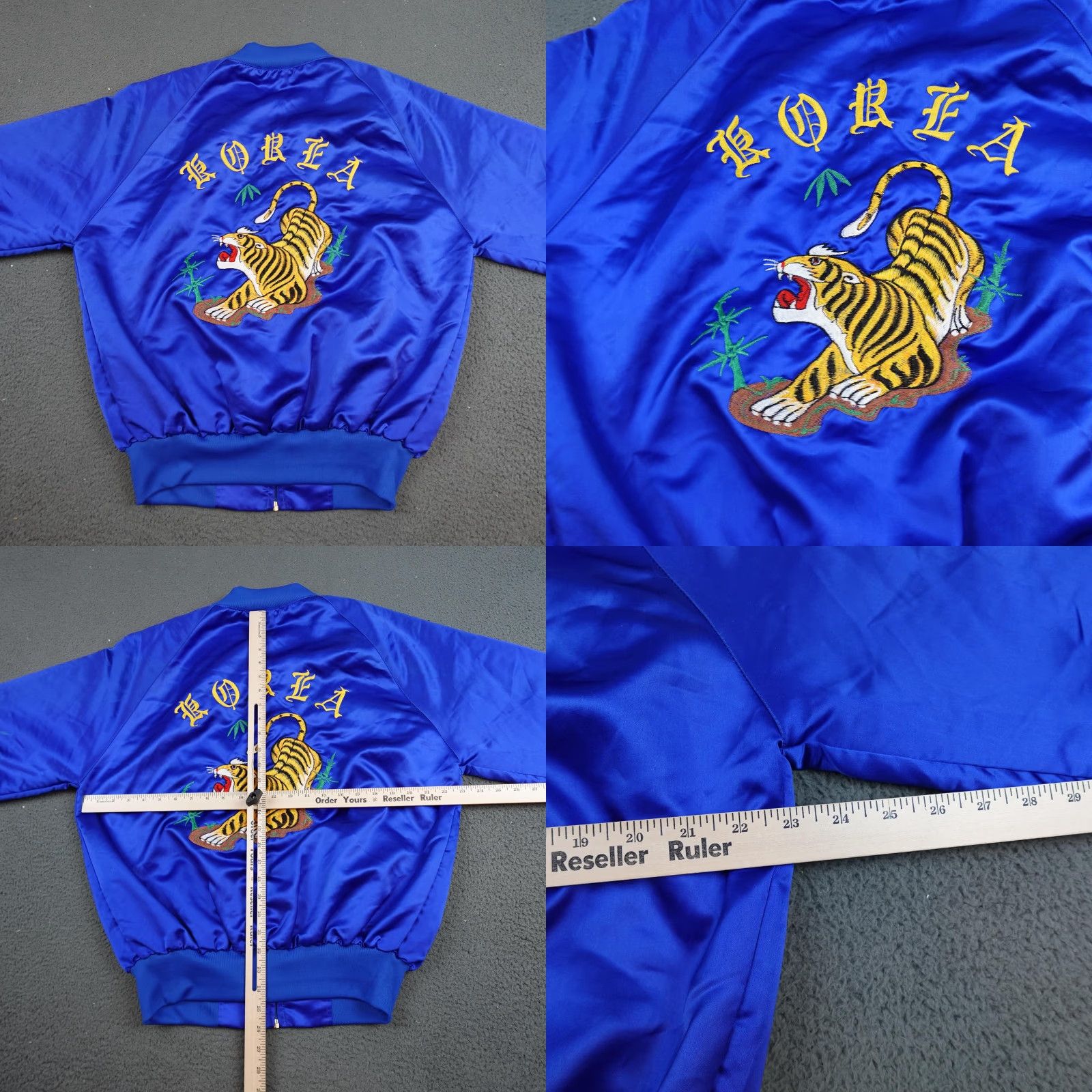 Vintage VINTAGE Korea Souvenir Jacket Mens Large Blue Satin Embroidered Zip Bomber Don Size US L / EU 52-54 / 3 - 8 Thumbnail