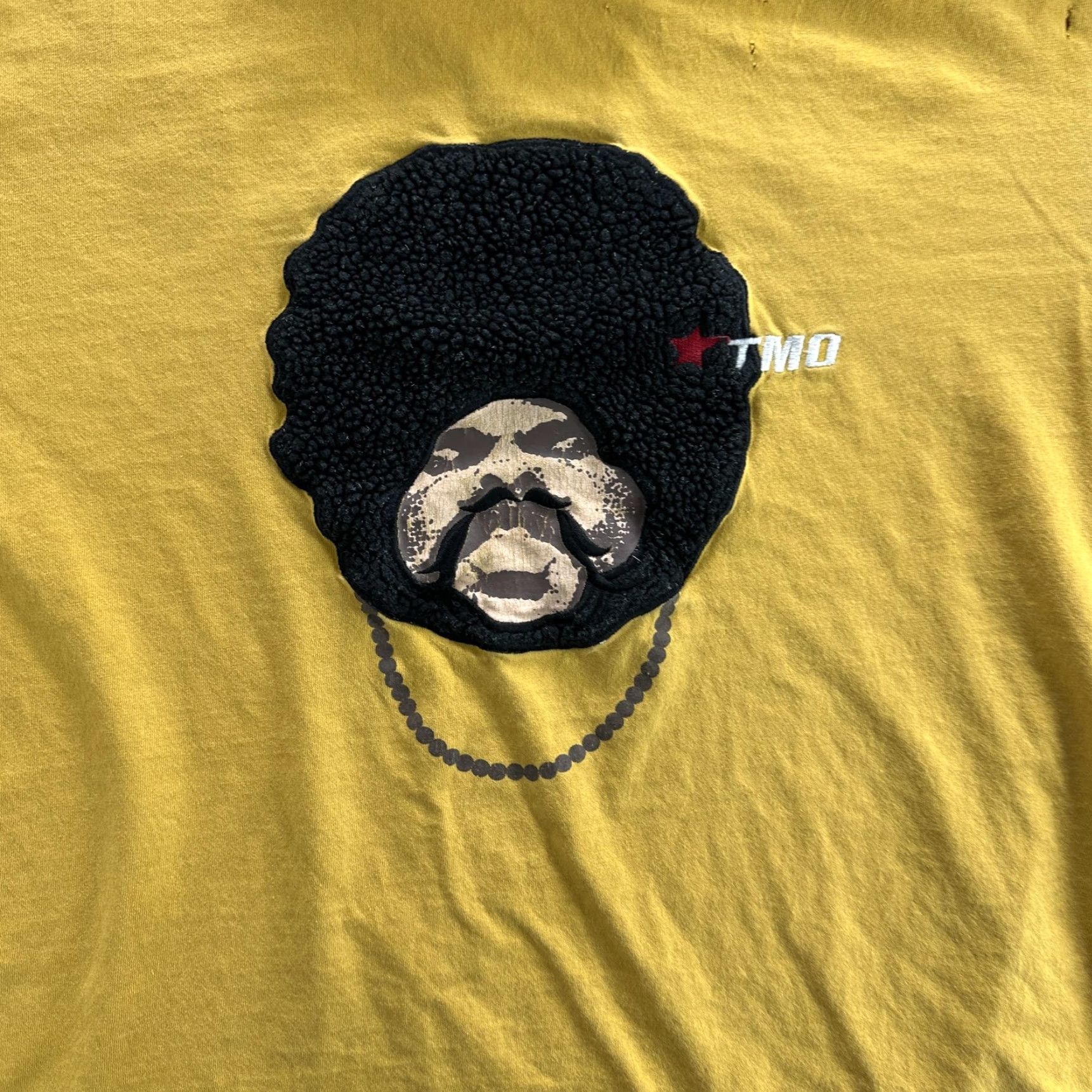 Vintage VINTAGE Club TMO Japan Graphic T-Shirt Mens Large Yellow Afro 90s Retro Tee Size US L / EU 52-54 / 3 - 6 Thumbnail
