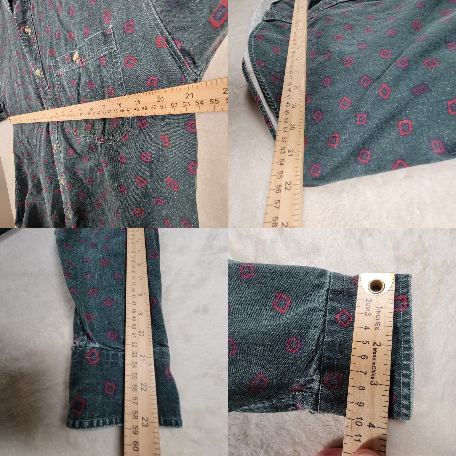 Vintage VINTAGE Robinson's Green Men's Shirt Button-Up Long Sleeve Medium Regular Cotton Geometric Vintage Classic Mens Shirt Size US M / EU 48-50 / 2 - 8 Thumbnail