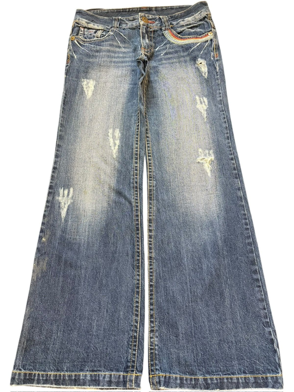 Hysteric Glamour Vintage Japanese Brand Faded Wash Distress Flare Jeans Size 32" / US 10 / IT 46 - 1 Thumbnail