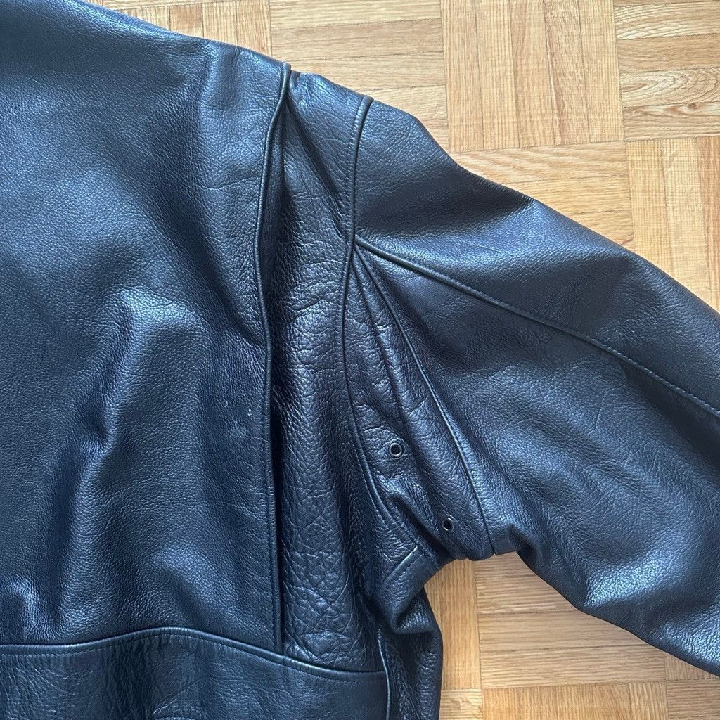 Leather Johnson Leathers San Francisco Black Leather Bomber Jacket Size US XL / EU 56 / 4 - 8 Thumbnail