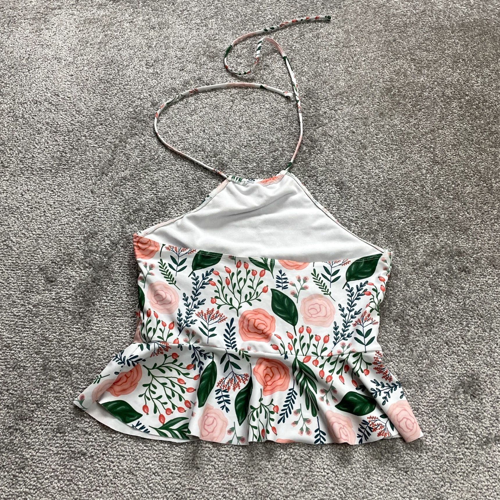 Shein SheIn Top Adult L Multicolor Halter Tankini Backless Ruffles Beach Swimwear Womens Size L / US 10 / IT 46 - 2 Thumbnail