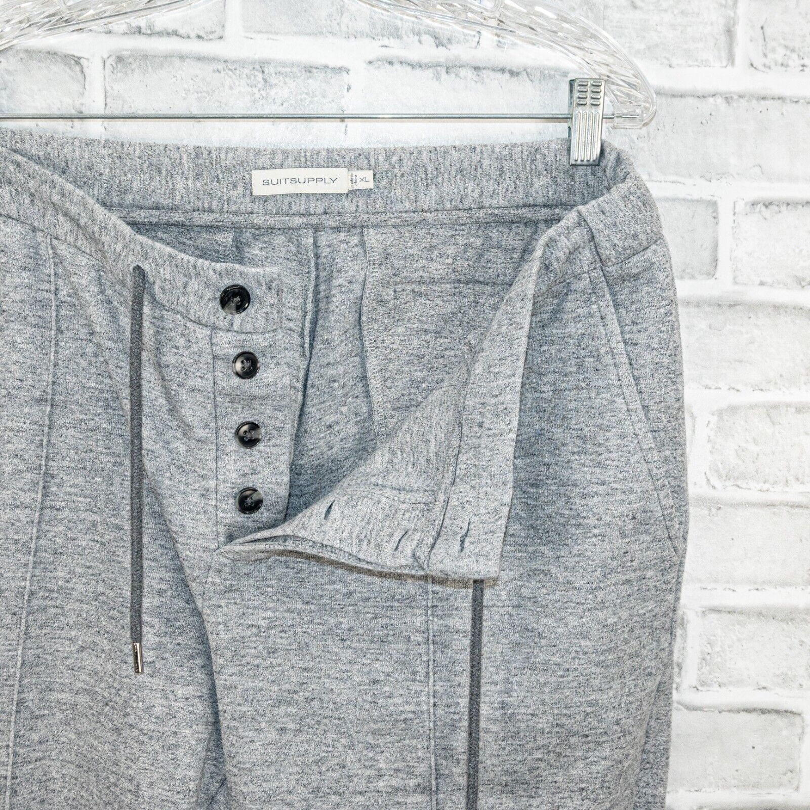 Suitsupply SUITSUPPLY Men's Heather gray drawstring Jogger sweatpant Size US 36 / EU 52 - 4 Thumbnail