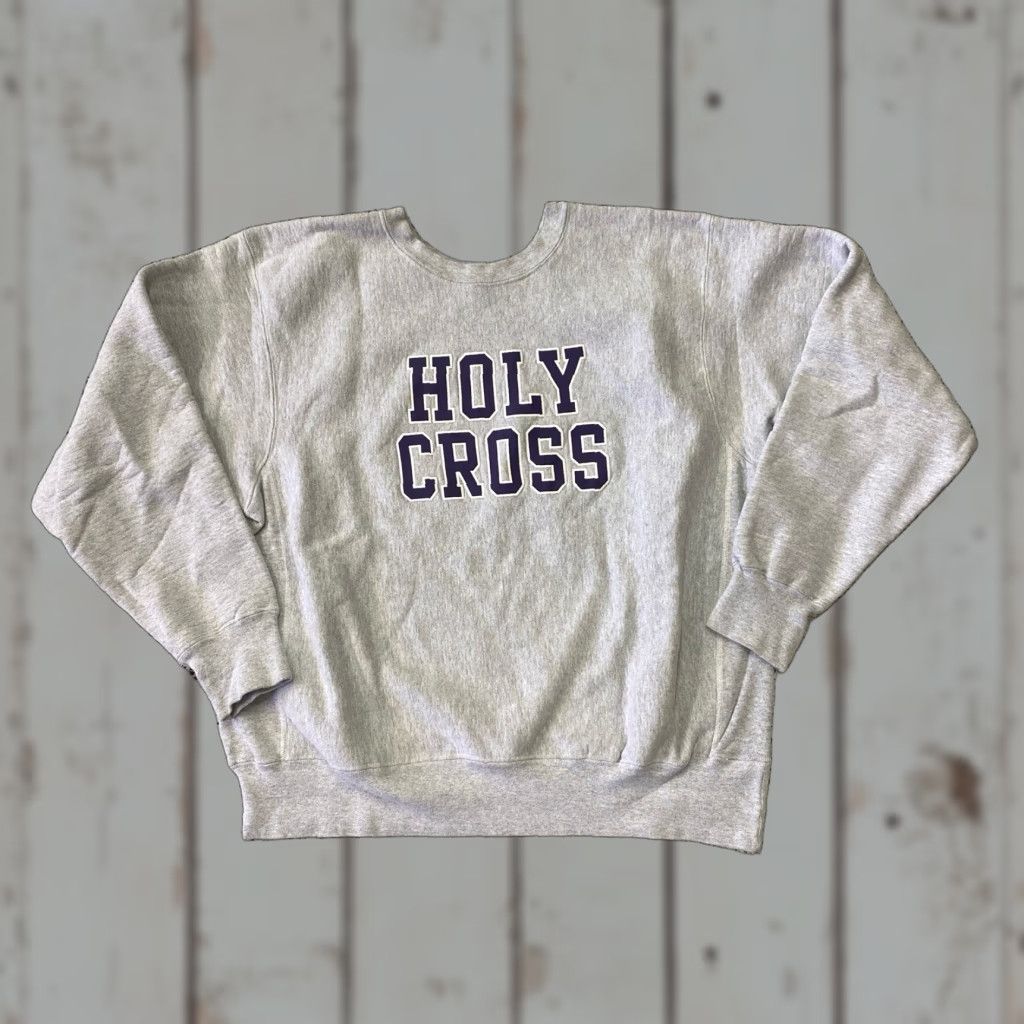 Vintage VINTAGE The Cotton Exchange Champion Reverse Weave Sweatshirt Gray XL Crew Neck Long Sleeve University 90s Holy Cross Men Sag (Wait: that's wrong) Size US XL / EU 56 / 4 - 1 Thumbnail