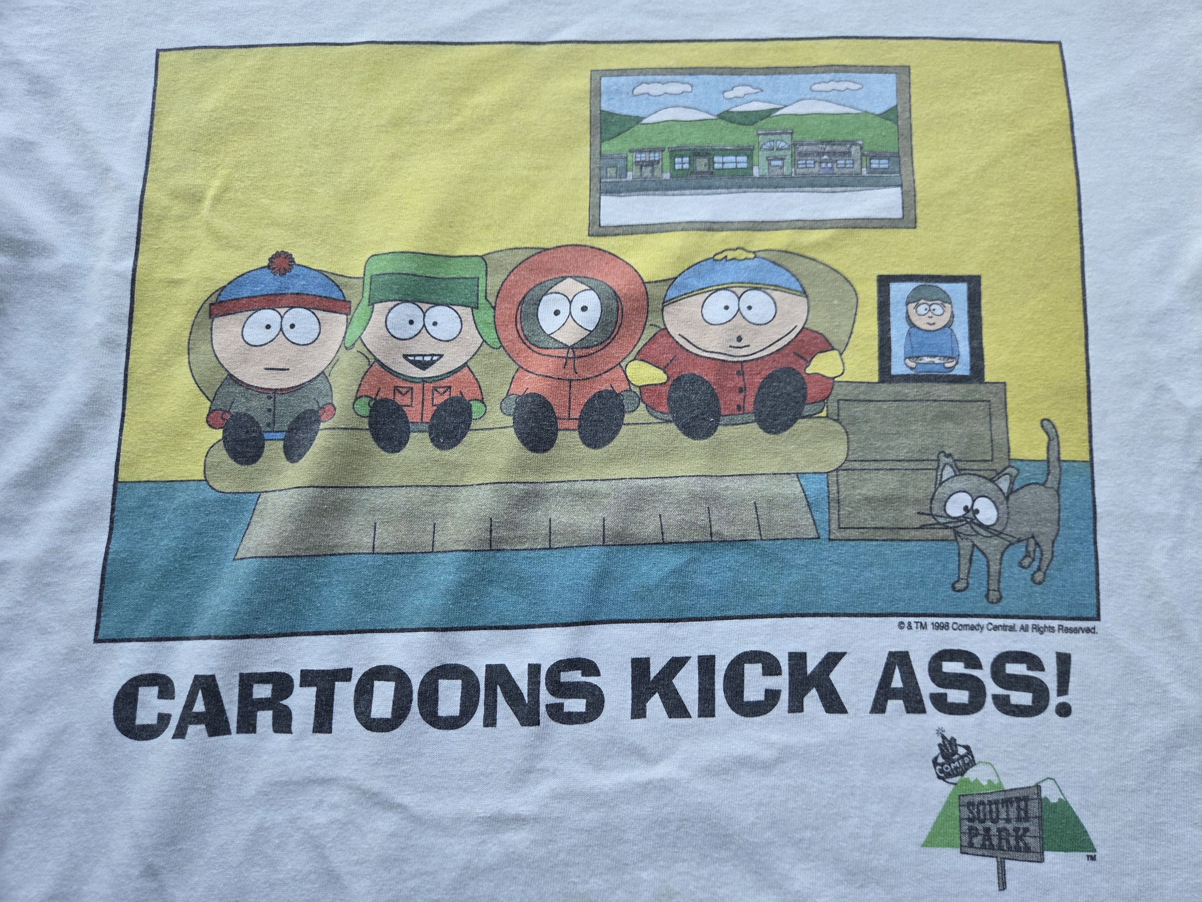 Cartoon Network Vintage 90s South Park Cartoon Kick Ass Comedy Central Shirt Size US L / EU 52-54 / 3 - 5 Thumbnail