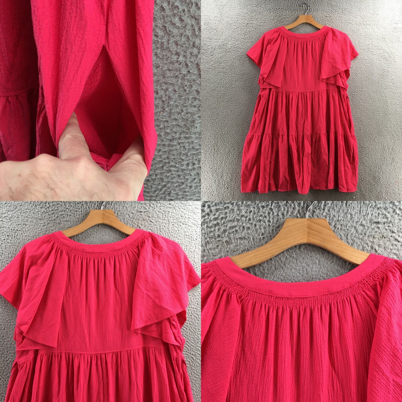 Calvin Klein Calvin Klein Womens Pink Tiered Mini Dress 18M Pink Pull On Short Sleeve Dress Womens 18M Pink Pull On Short Sleeve Size 40" / US 18 - 8 Thumbnail