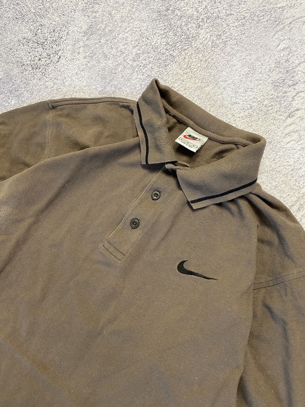 Nike × Vintage Vintage Nike Brown Rugby Longsleeve Shirt Swoosh Y2K Size US L / EU 52-54 / 3 - 6 Thumbnail