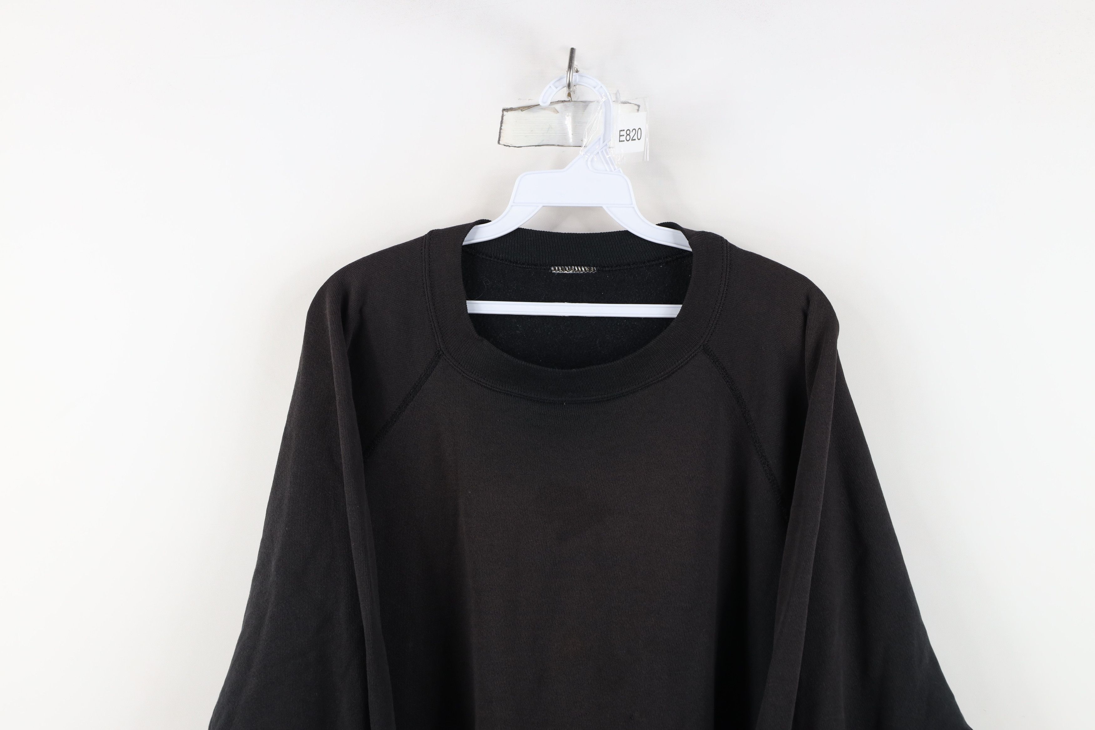 Vintage Vintage 90s Streetwear Blank Crewneck Sweatshirt Black Size US XXL / EU 58 / 5 - 2 Thumbnail