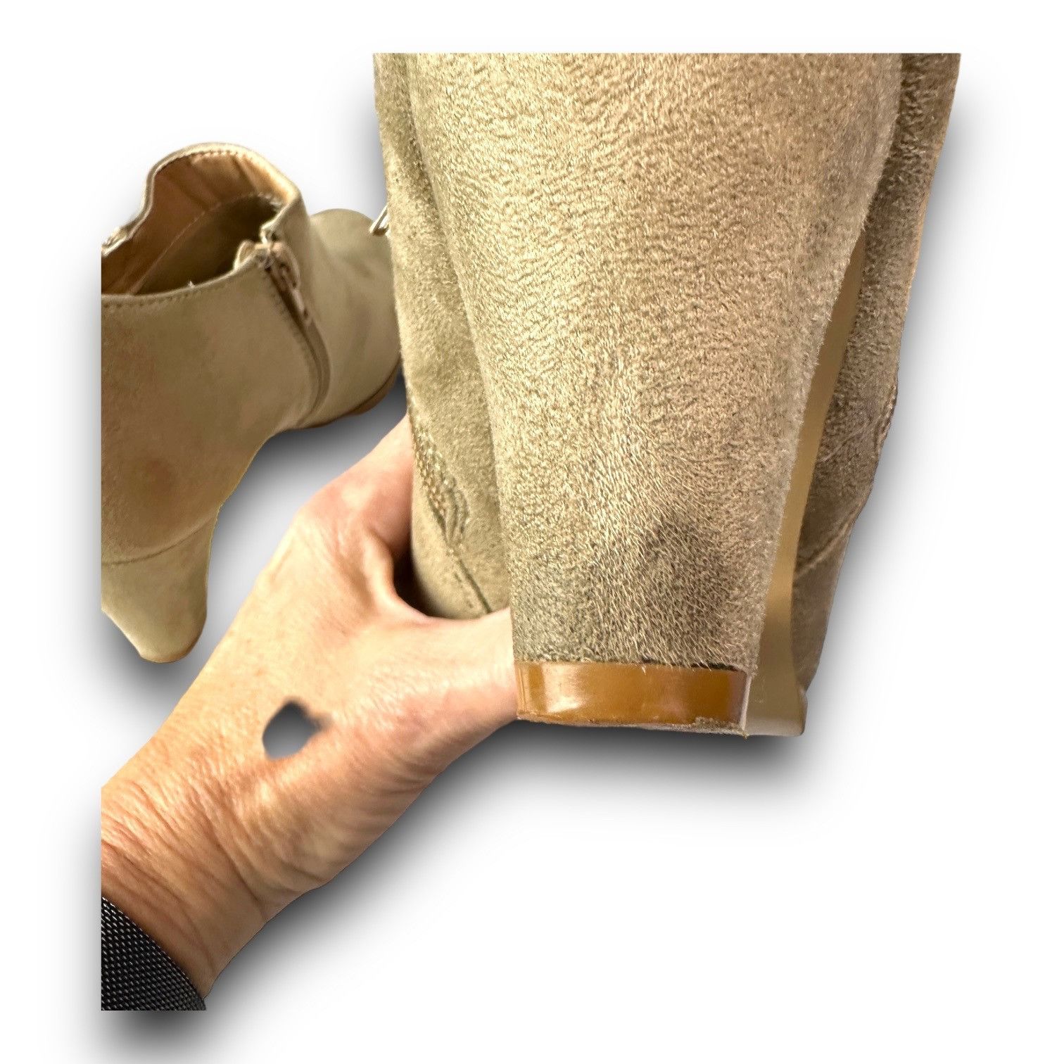 Other Chic Journee Womens Faux Suede Tan High Heel Ankle Booties S Size US 8 / IT 38 - 14 Thumbnail