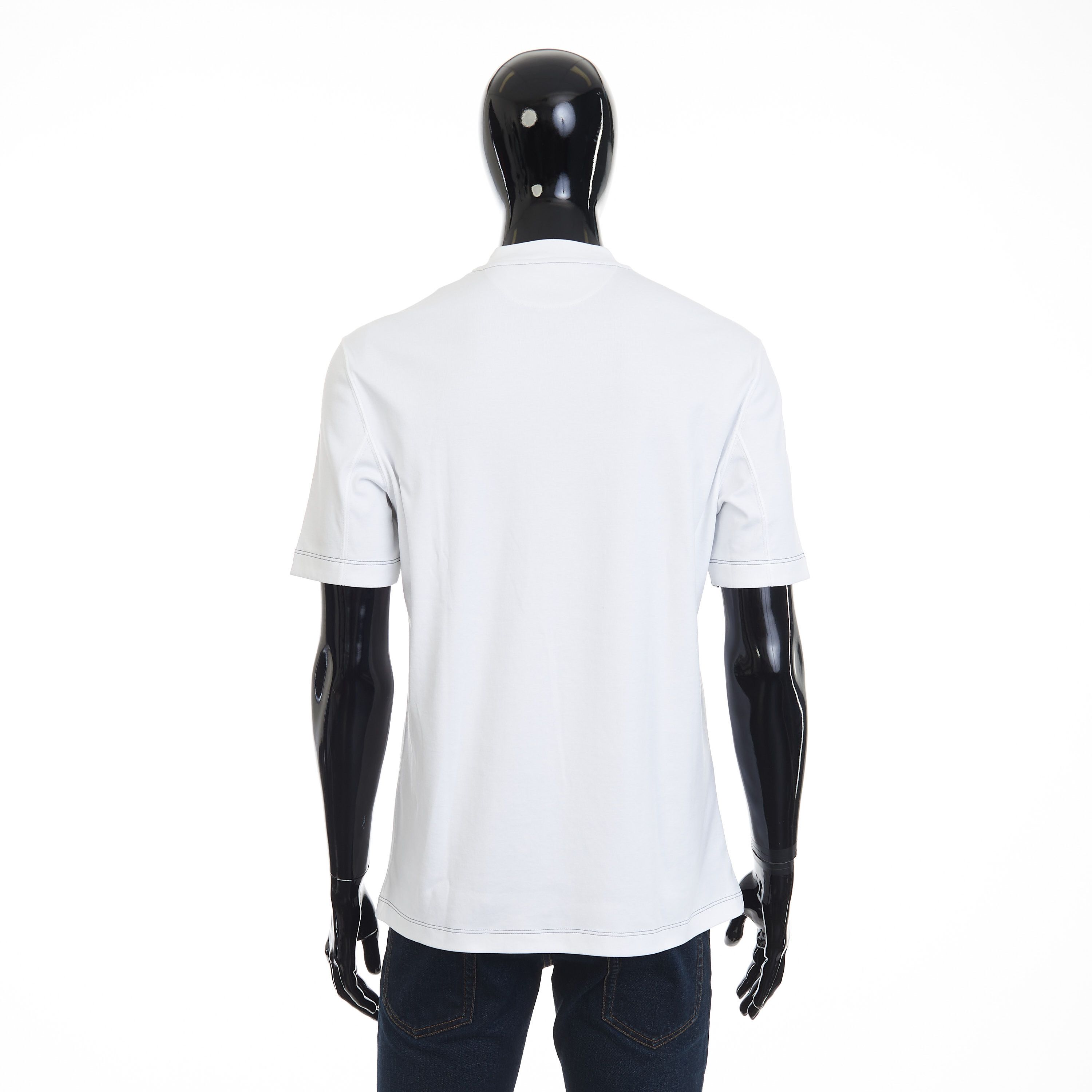 Brunello Cucinelli White V-Neck T-shirt - Short-sleeve, Cotton Interlock Size US XXL / EU 58 / 5 - 6 Thumbnail