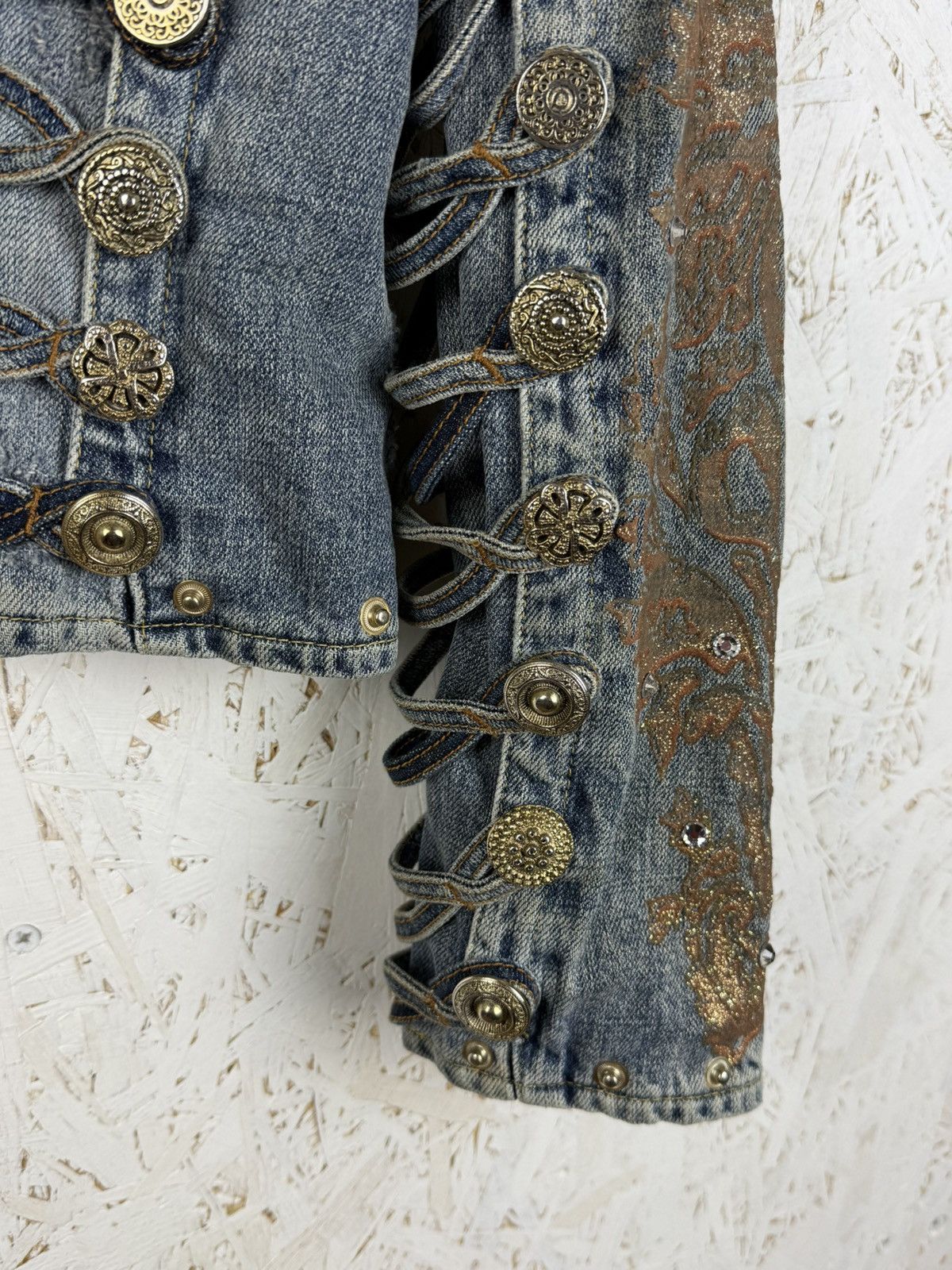 Roberto Cavalli Just Cavalli 2005 Runway Napoleon Denim Jacket Blue IT40 Size S / US 4 / IT 40 - 5 Thumbnail