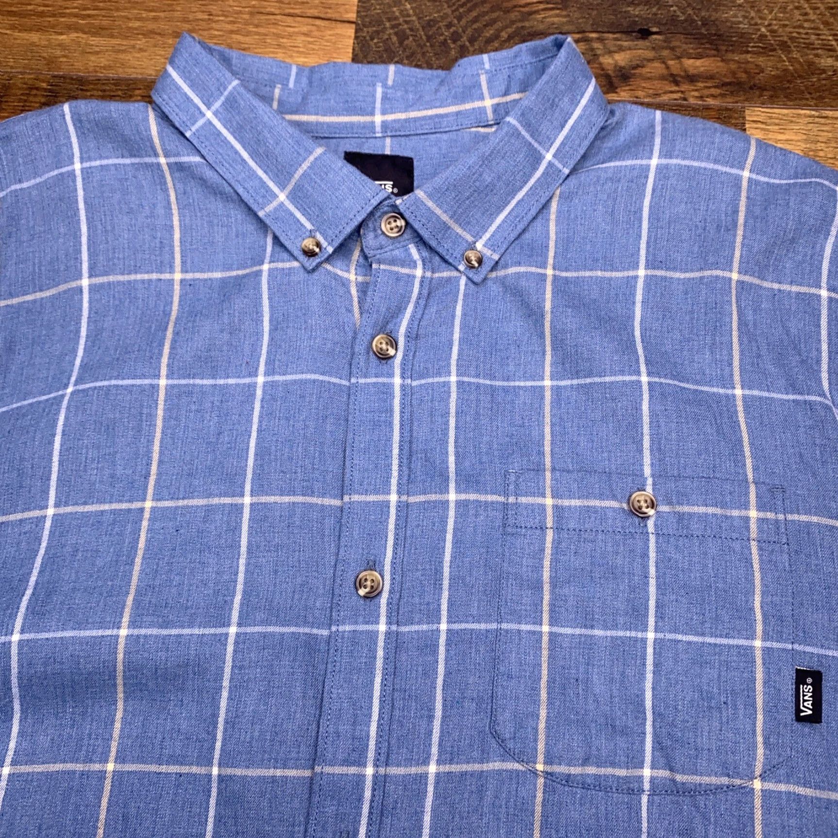 Vans Vans Shirt Mens XL Blue Plaid Button Up Size US XL / EU 56 / 4 - 4 Thumbnail