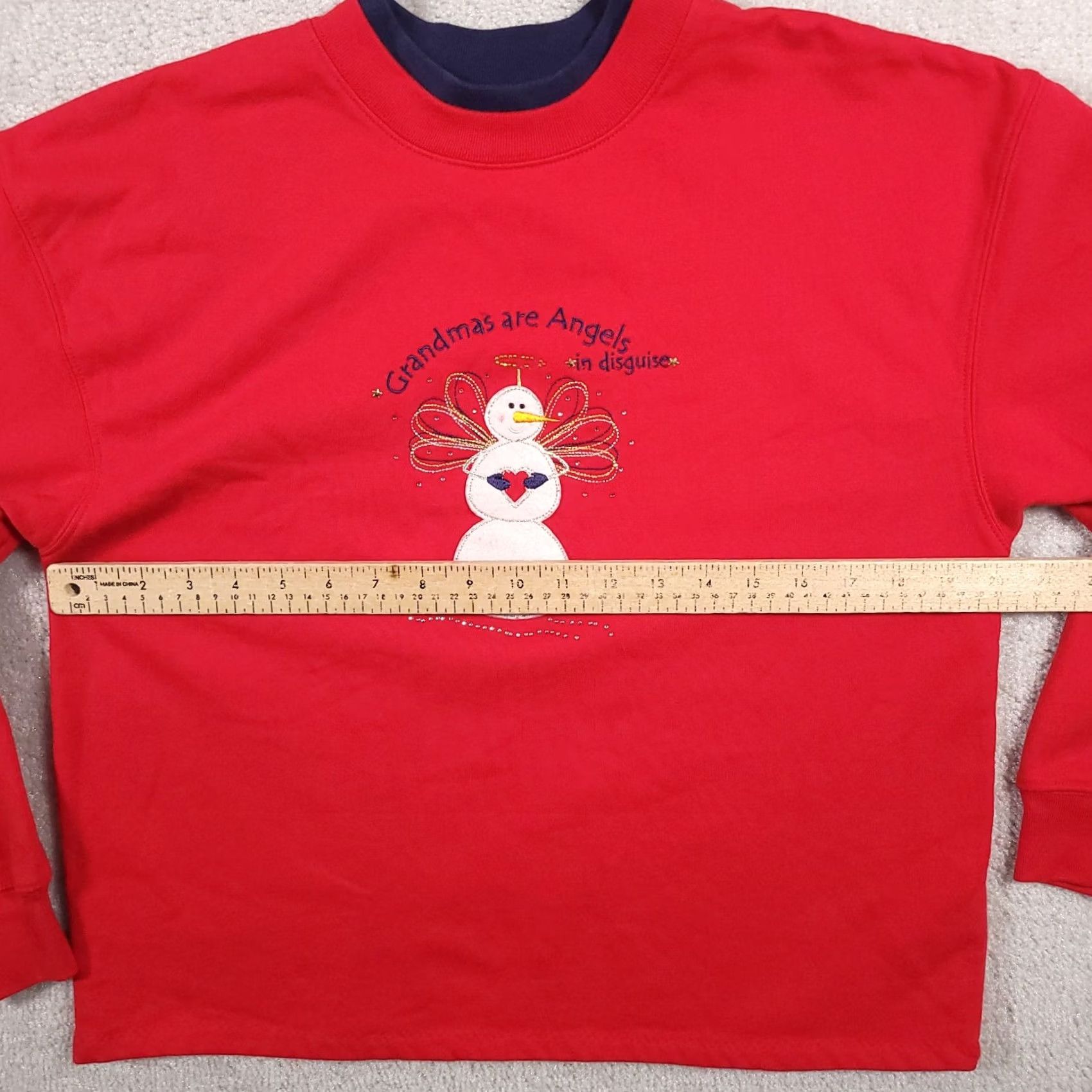 Vintage Vtg M&C Sport Grandma Sweatshirt Crewneck Women's Medium Red Embroidered Snowman Size XL / US 12-14 / IT 48-50 - 6 Thumbnail