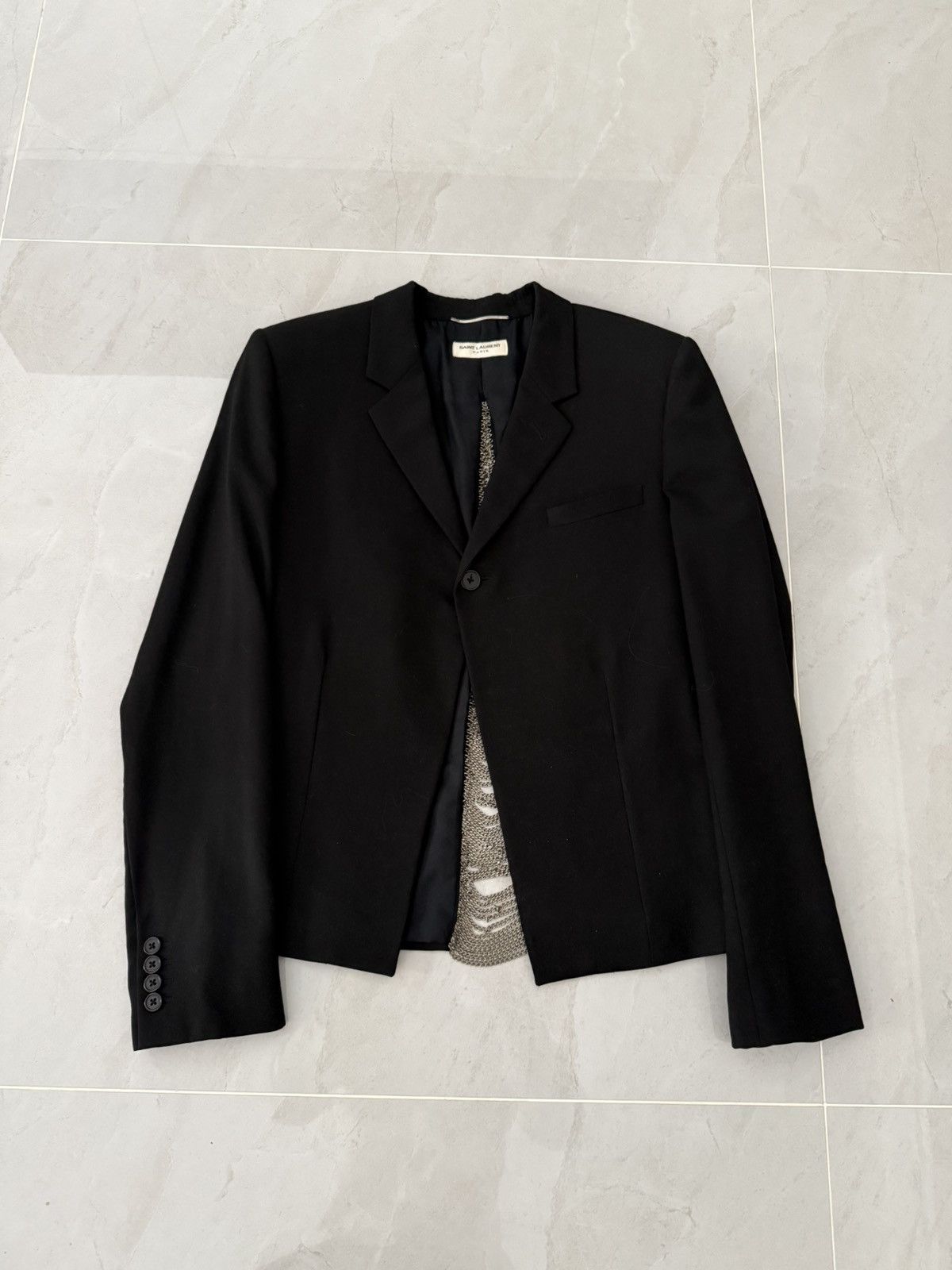 Saint Laurent Paris *RARE* Saint Laurent Paris SS14 Chain Blazer Size 48R - 4 Thumbnail