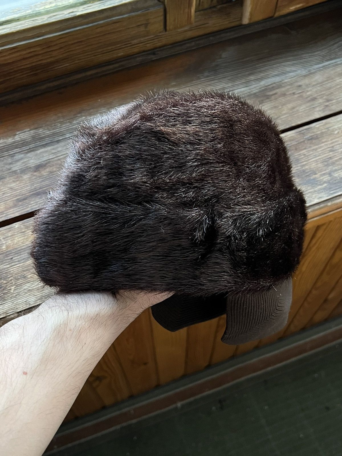 Vintage Vintage Rare Real fur Winter hat USSR hat Brezhnevka Size ONE SIZE - 2 Thumbnail