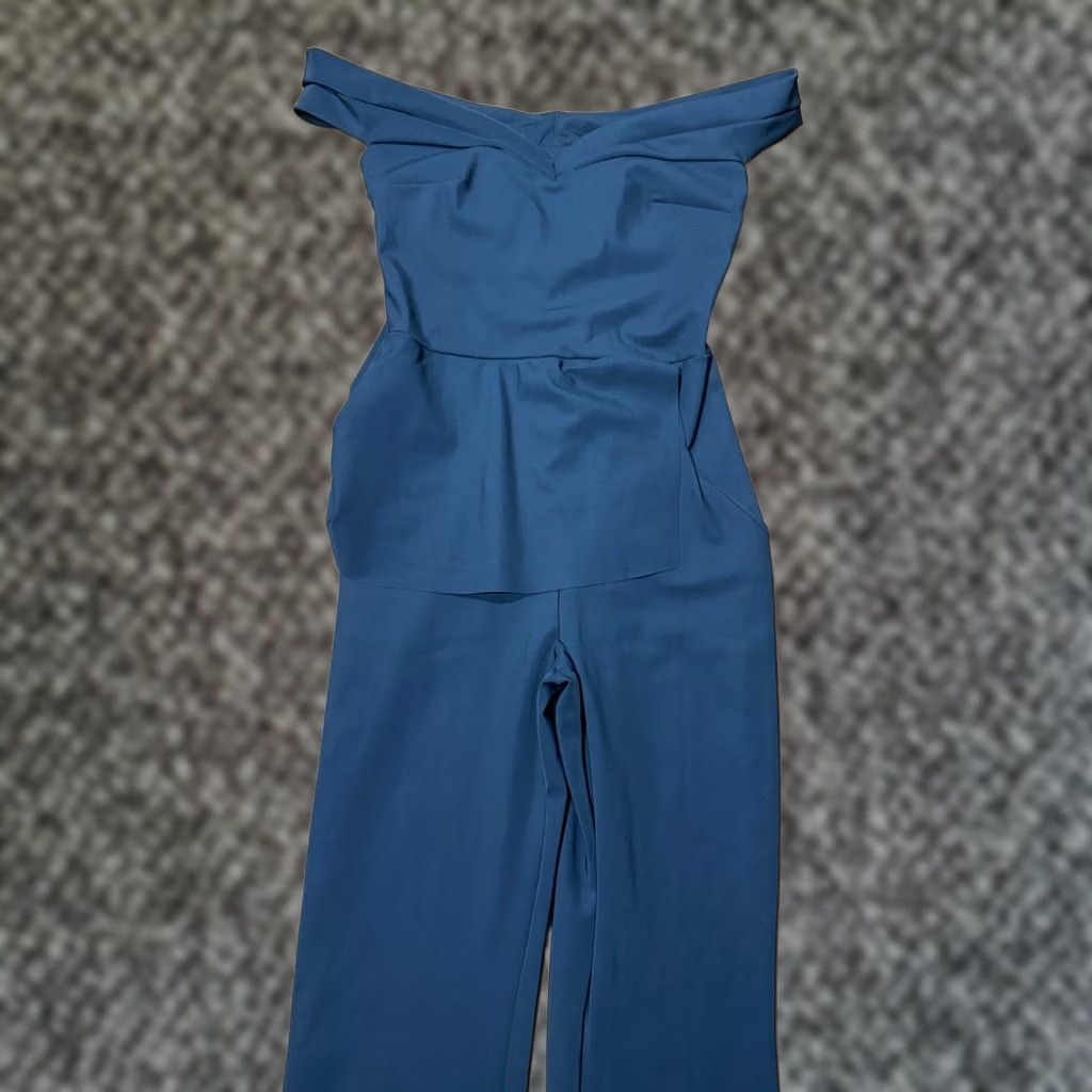 Vintage NEW Chiara Boni Jumpsuit Women's 6 Turadonna Wide Leg Career Nylon Stretch RR20 Size 28" / US 6 / IT 42 - 1 Thumbnail