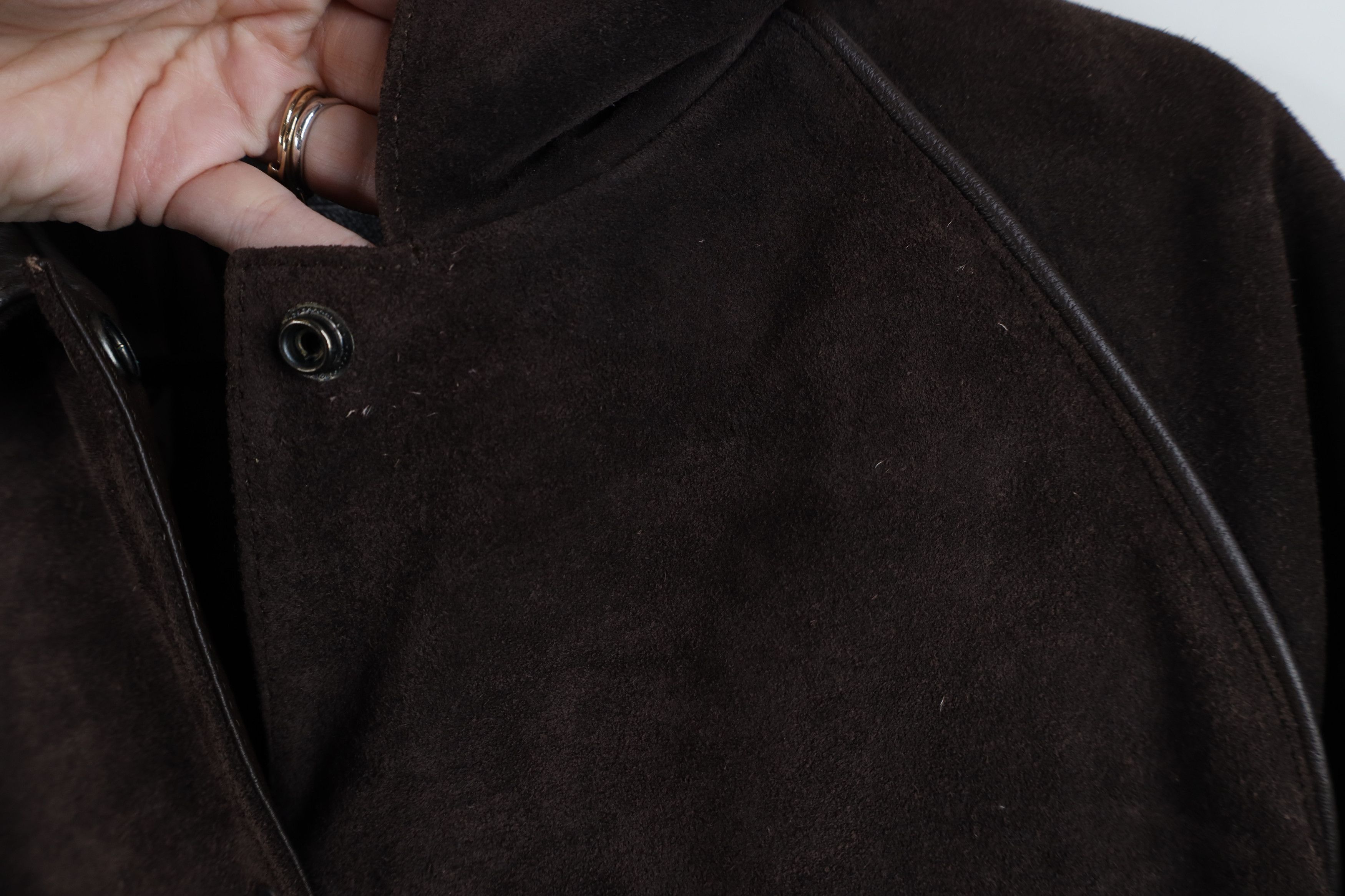 Vintage Vintage 80s 90s Streetwear Leather Bomber Jacket Dark Brown Size L / US 10 / IT 46 - 6 Thumbnail