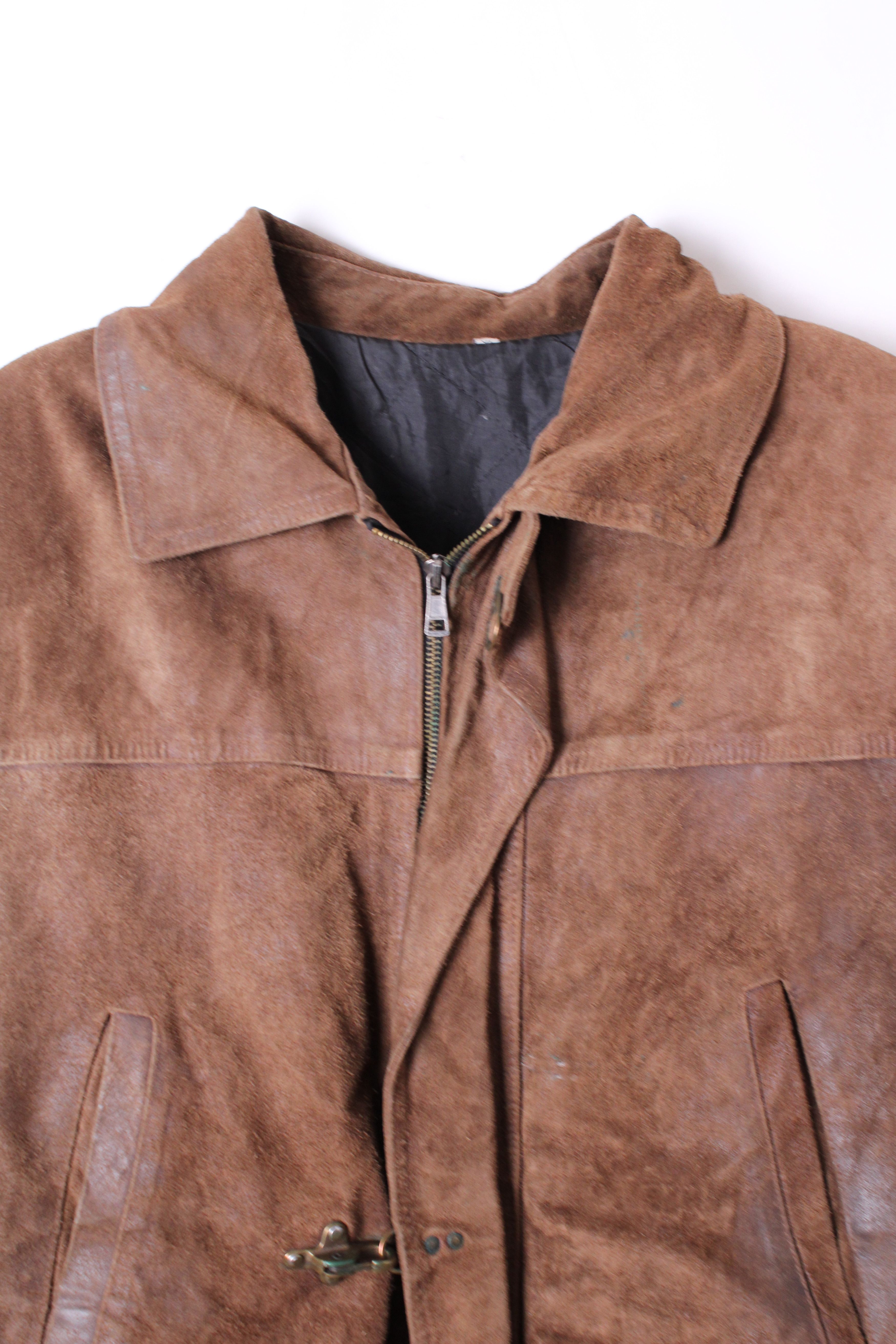 Vintage VINTAGE FIREMAN LEATHER JACKET BROWN SUEDE XL Size US XL / EU 56 / 4 - 2 Thumbnail