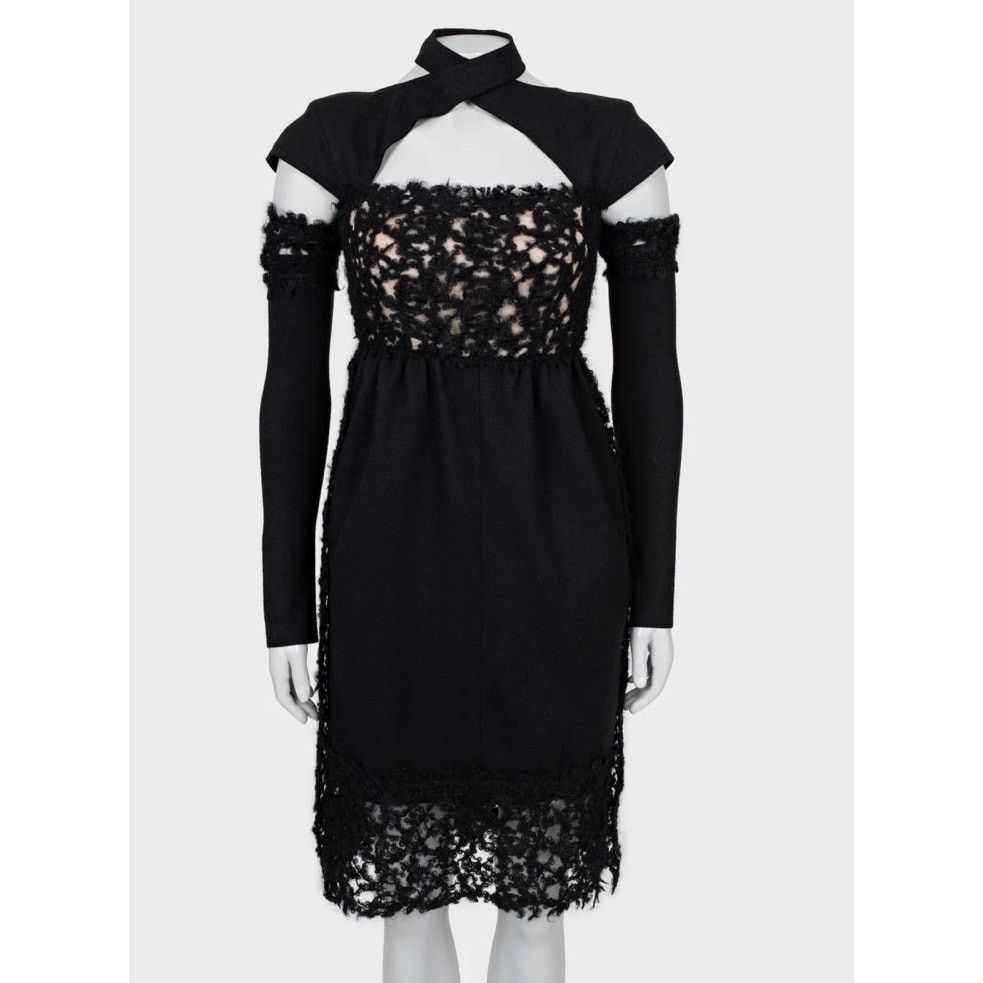 Fendi Fendi Black Wool Detachable Sleeves l Dress Sz/40/S Size S / US 4 / IT 40 - 1 Thumbnail