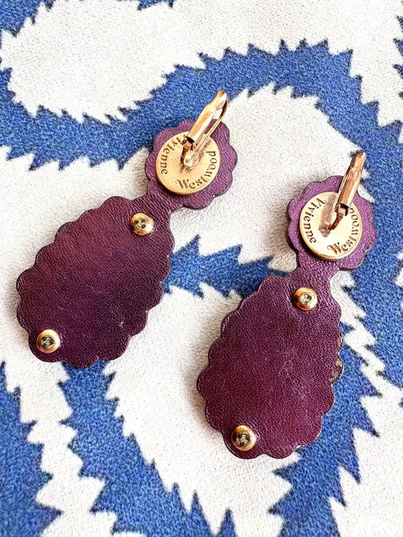 Vivienne Westwood Vivienne Westwood Vintage purple-green gem leather earring Size ONE SIZE - 4 Thumbnail