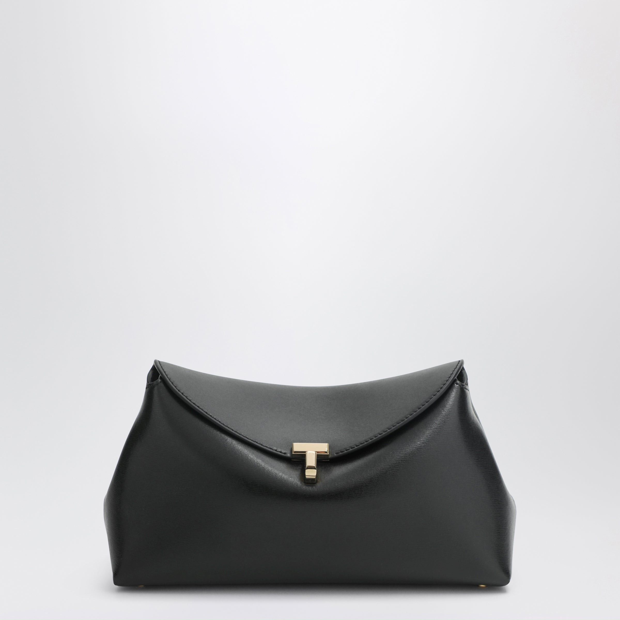 Toteme Toteme Black Leather T-Lock Clutch Bag Size ONE SIZE - 1 Thumbnail