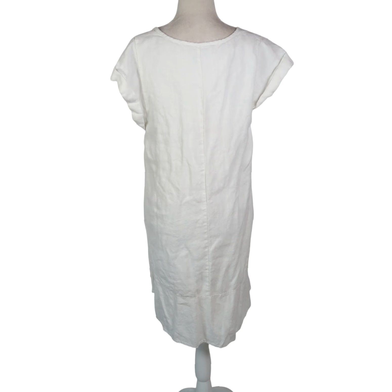 Joie VINTAGE Joie Carlen White Linen Short Sleeve Mini Dress XL Size 40" / US 18 - 4 Thumbnail