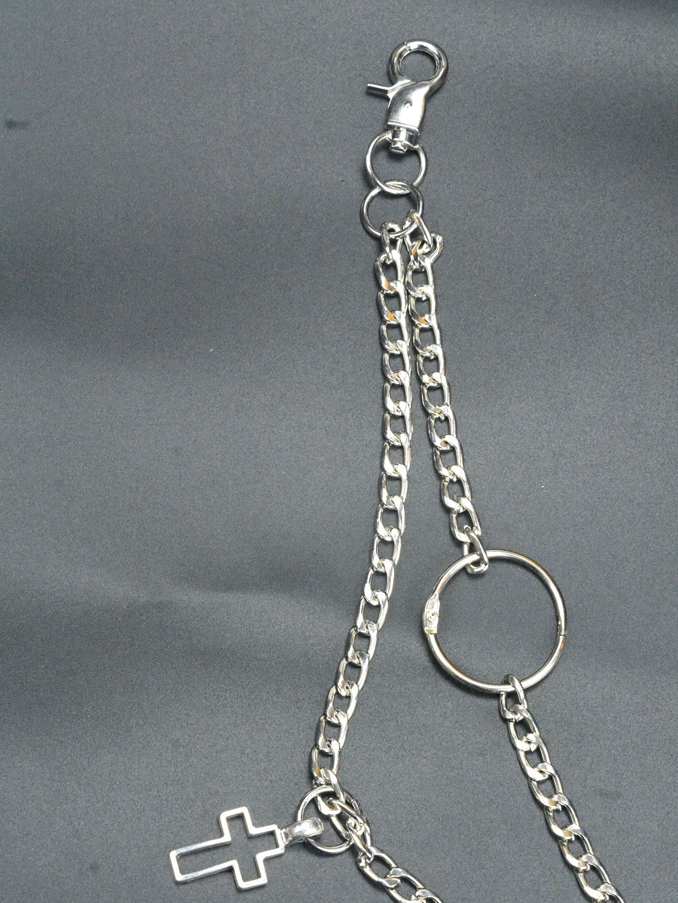 Japanese Brand × Jewelry Double-Layer Steel Pants Chain 7mm NK Link with Cross Ring Size ONE SIZE - 5 Thumbnail