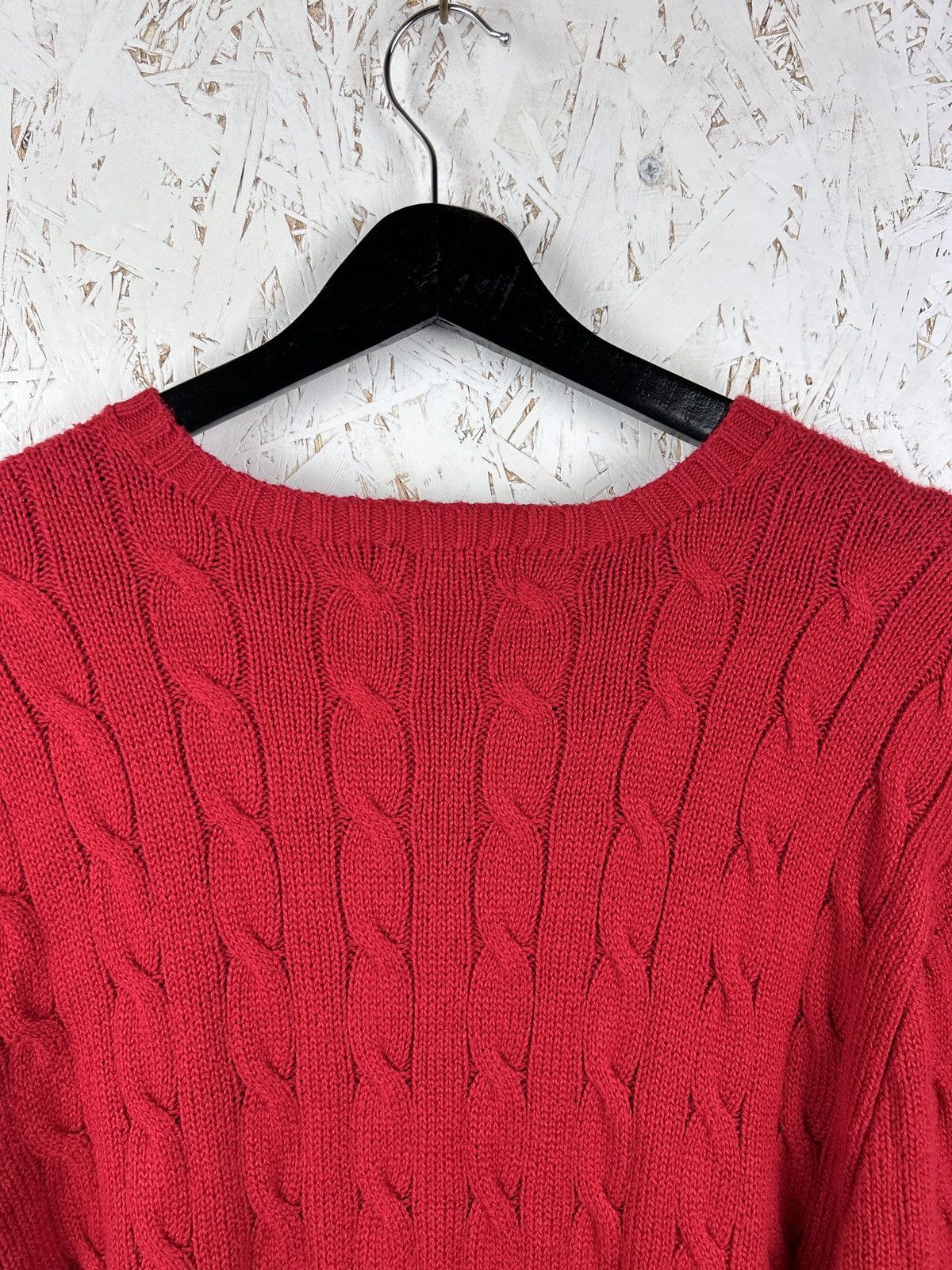 Polo Ralph Lauren Polo By Ralph Lauren Cable Knit Sweater In Red Size L Size US L / EU 52-54 / 3 - 5 Thumbnail
