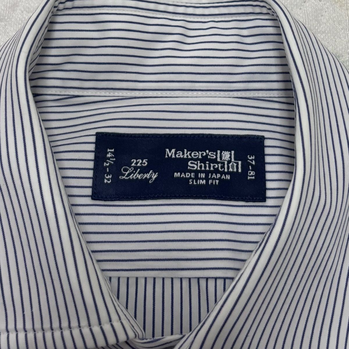 Maker’s Shirt Kamakura Striped Spread Collar Shirt in White, Men's — image 5 of 6