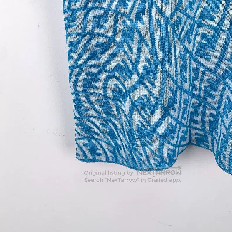 Fendi Fendi Blue logo lettering full print camisole knit vest Size XXS / US 00 / IT 34 - 4 Thumbnail