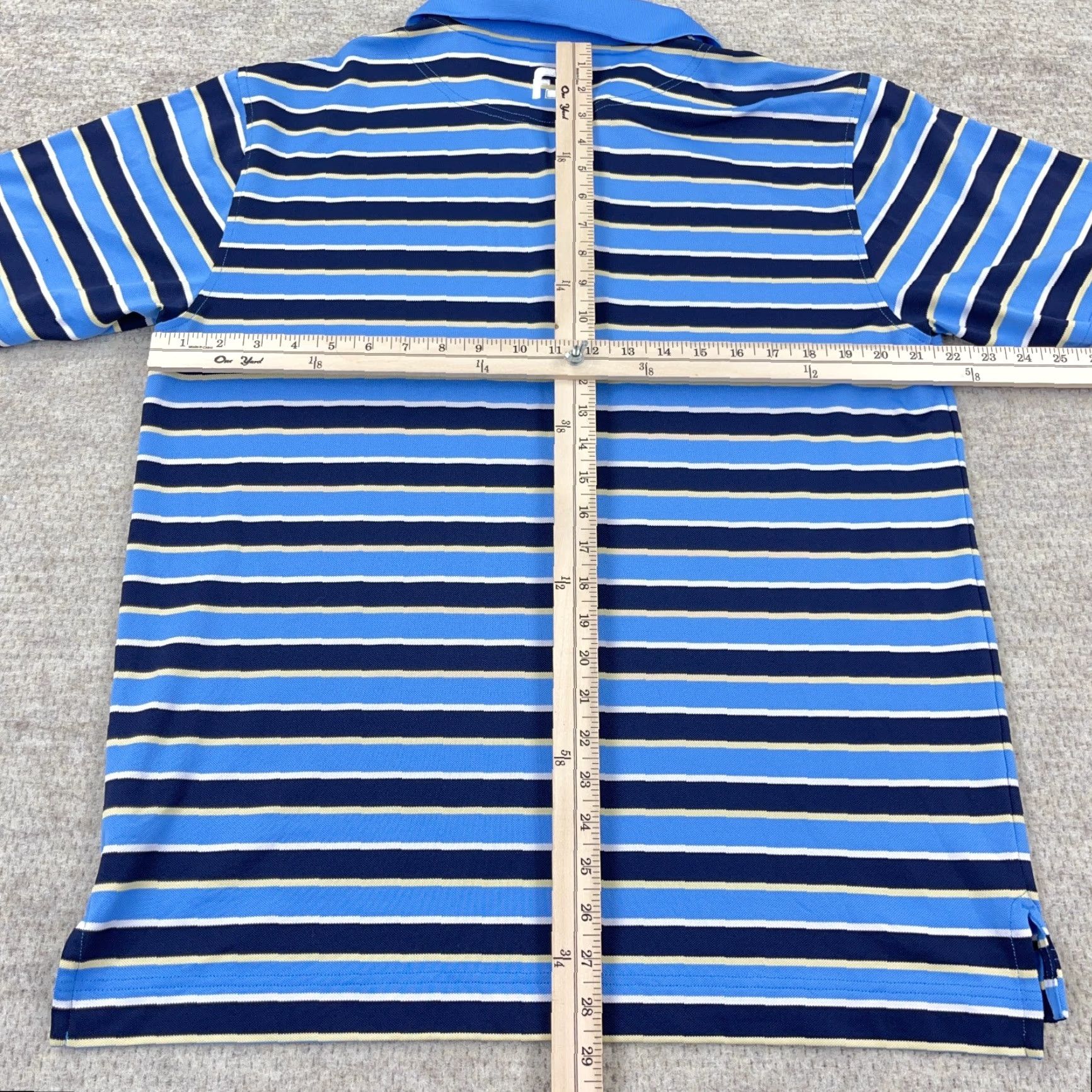 Footjoy FootJoy Polo Shirt Men L Blue Striped Athletic Fit Performance Wicking Golf Shirt Size US L / EU 52-54 / 3 - 7 Thumbnail