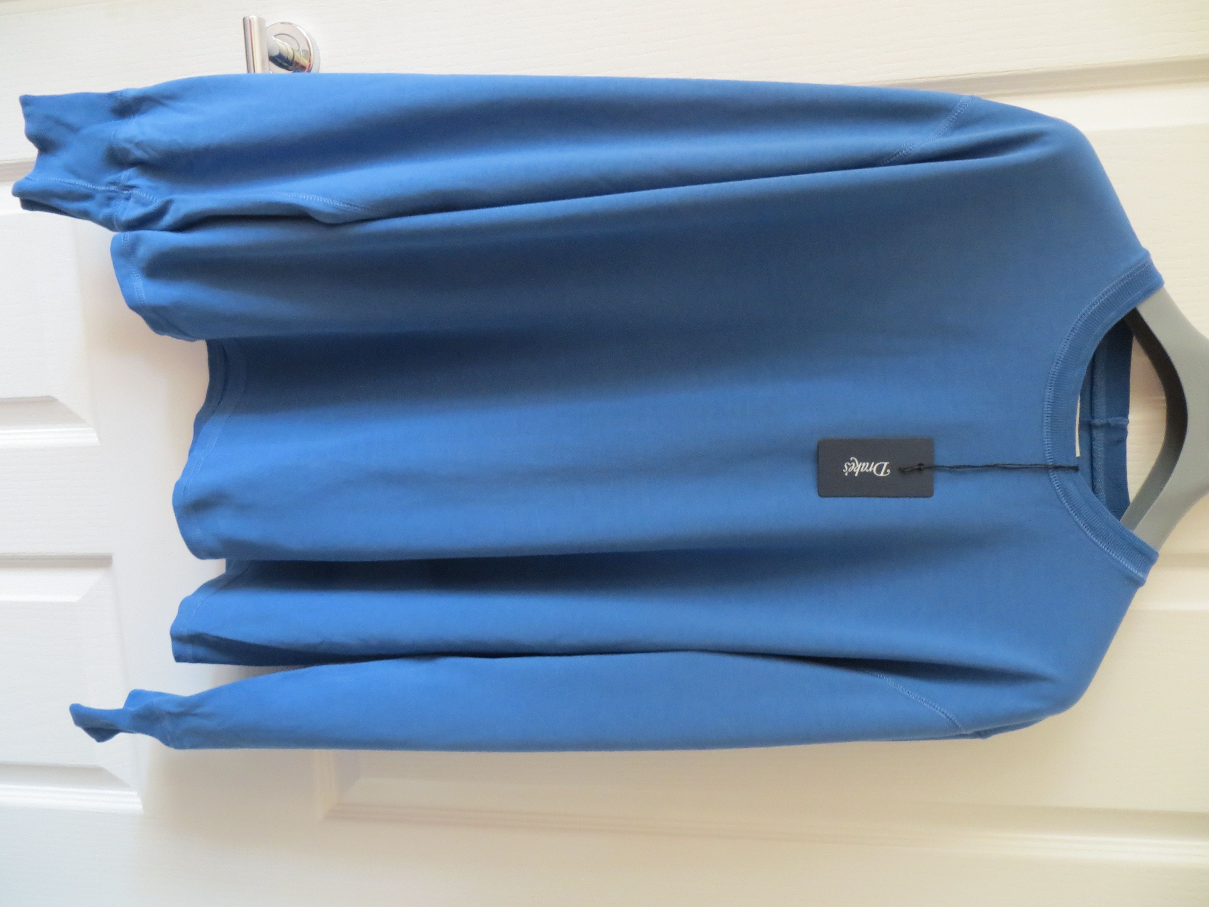 image of Drakes Long Sleeve Blue Hiking T Shirt, Men's (Size 2XL)