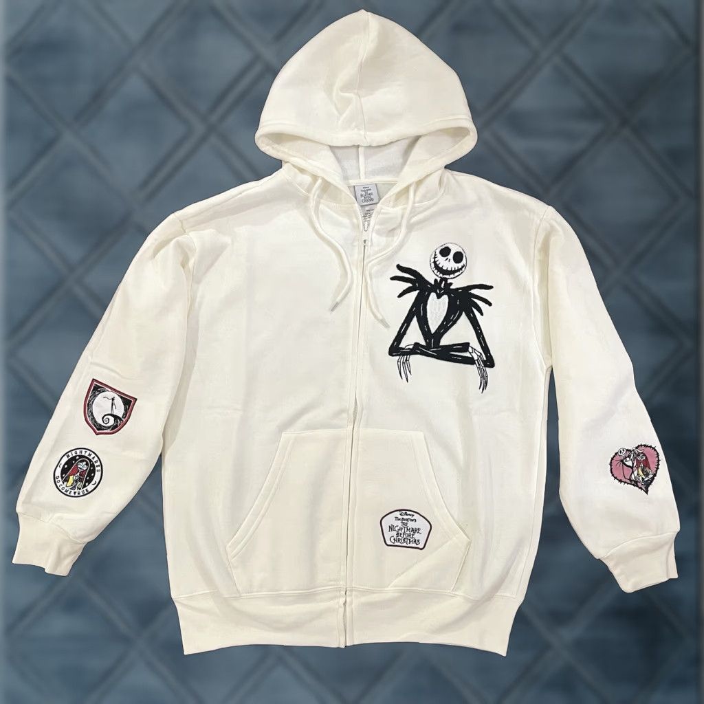 Disney Disney The Nightmare Before Christmas Hoodie Womens Sweatshirt XL Patch Zip Hoodie Christmas Womens Large/XL White Size XL / US 12-14 / IT 48-50 - 1 Thumbnail
