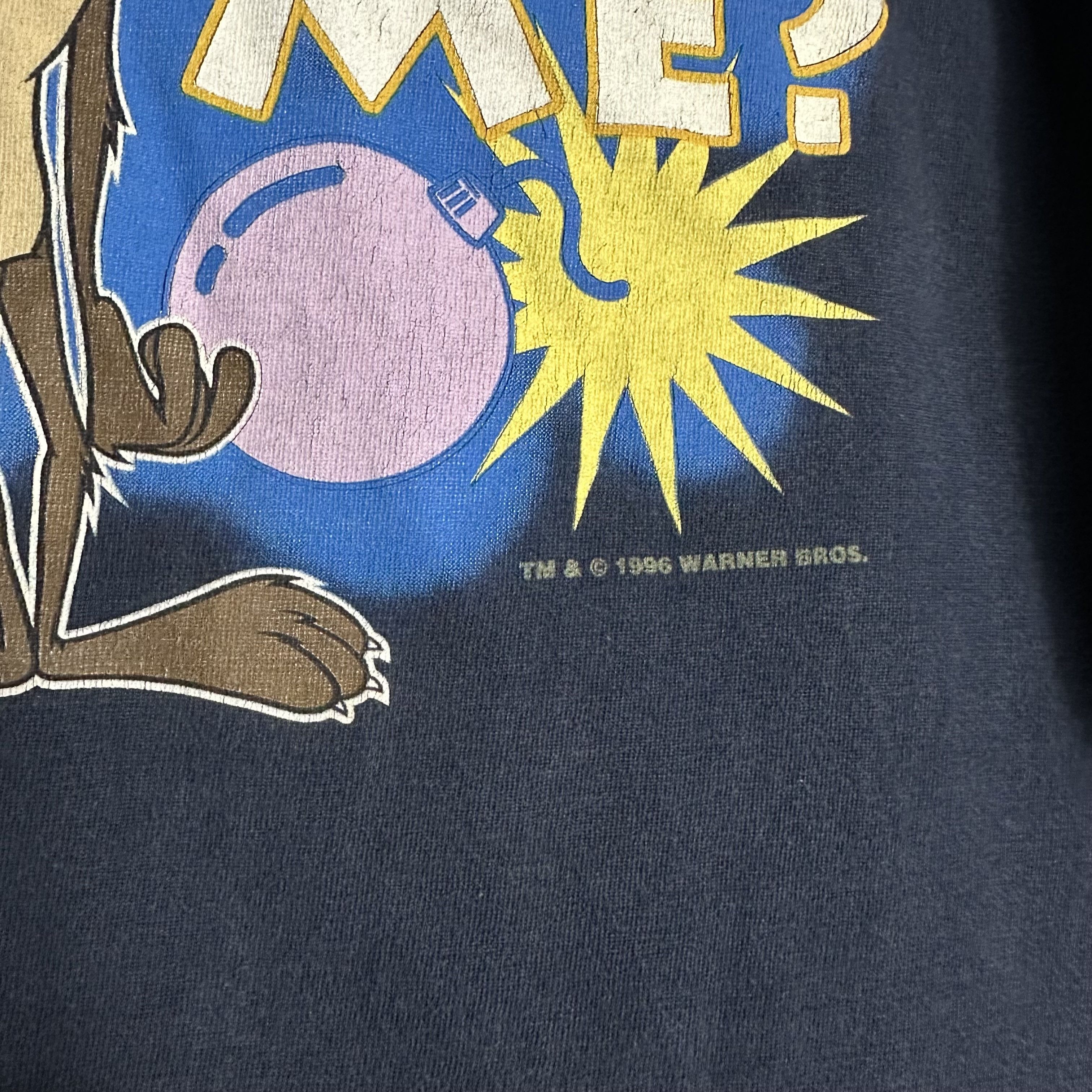 Warner Bros 🔥RARE🔥Vintage 1996 Wile E. Coyote Looney Tunes T-shirt Size US L / EU 52-54 / 3 - 3 Thumbnail