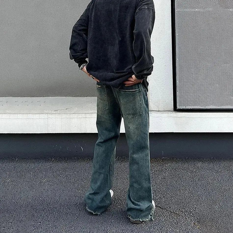 Japanese Brand Flared jeans wide legs ripped vintage baggy pants Y2k Size US 32 / EU 48 - 5 Thumbnail
