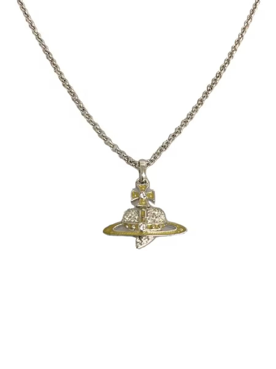 Vivienne Westwood Safety Pin Heart Necklace Silver