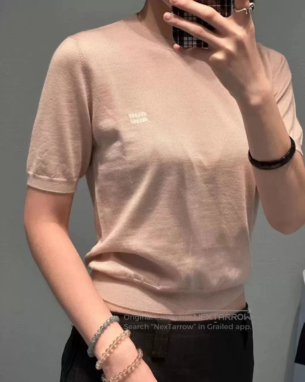 Miu Miu MIU MIU Women's Cashmere Logo Sweater. Size US M / EU 48-50 / 2 - 2 Thumbnail